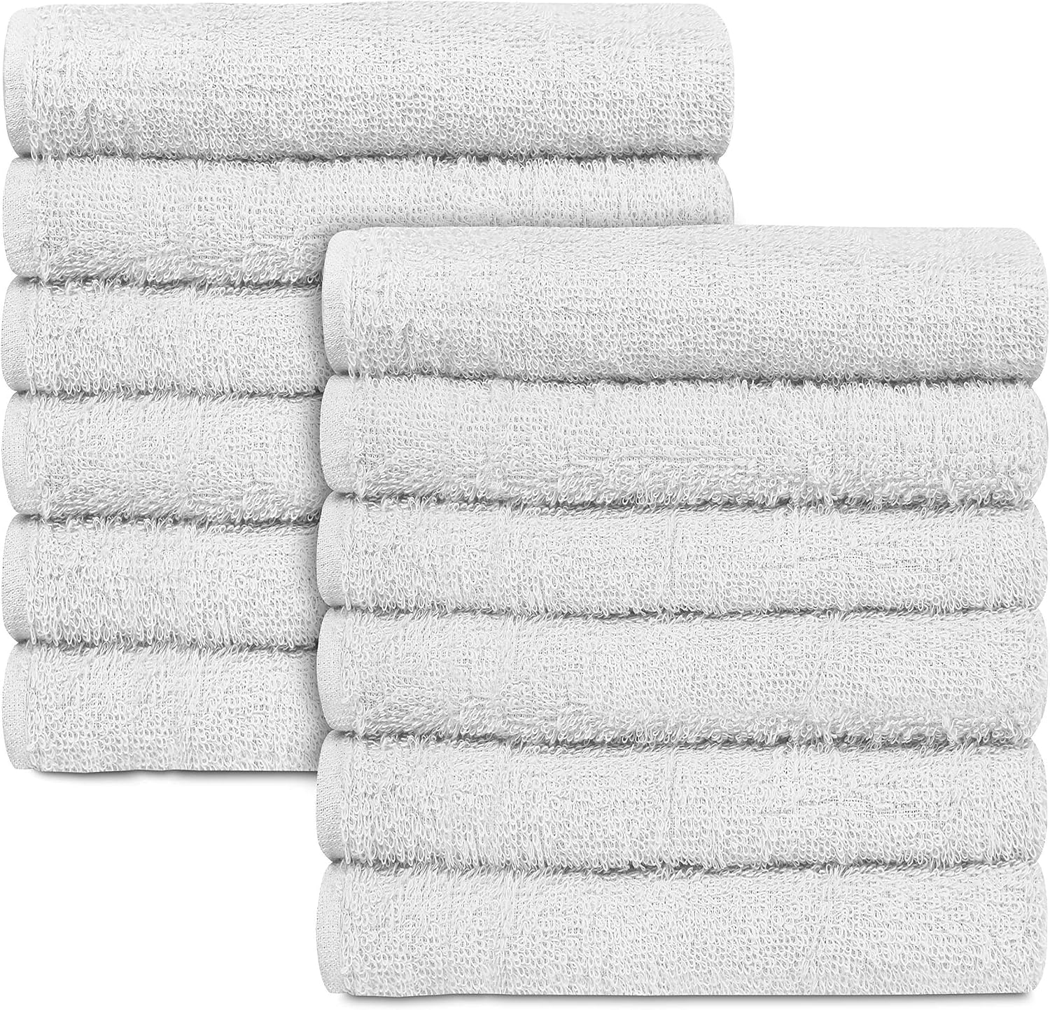 100% Cotton Economy Salon Towels Gym Towels Hand Towel, Maximum Softness, Absorbency & Durability, (15" L x 25" W 2.25Lbs/Doz., White, 24 Piece