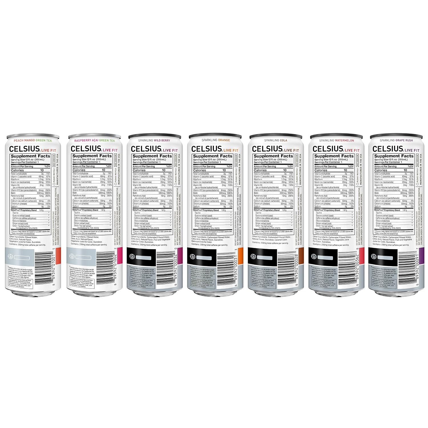 CELSIUS Fitness Drink 9-Flavor Variety Pack, Zero Sugar, Slim Can 12 Fl Oz (Pack of 12)