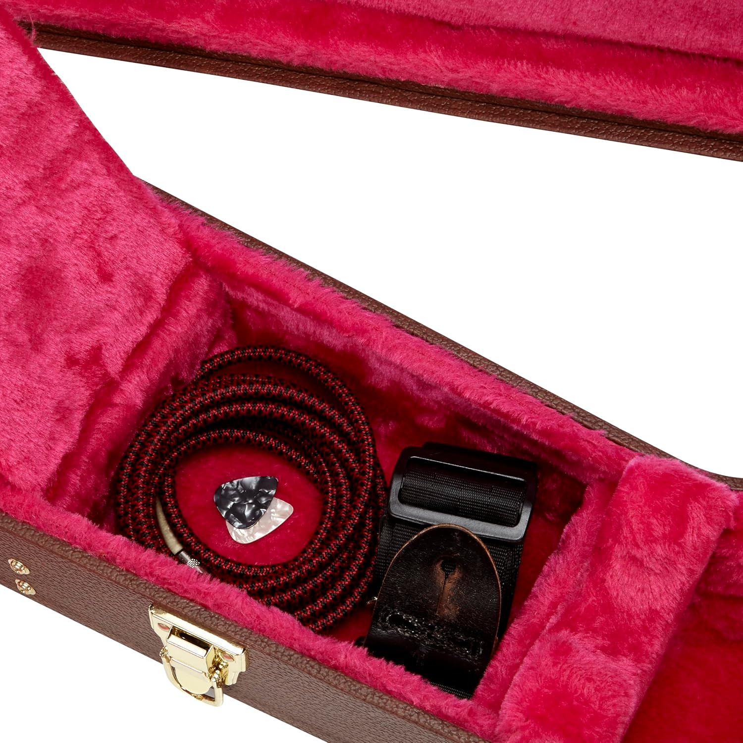 Gator Cases Deluxe Wood Case for SG Electric Guitars; Brown Exterior (GW-SG-BROWN)