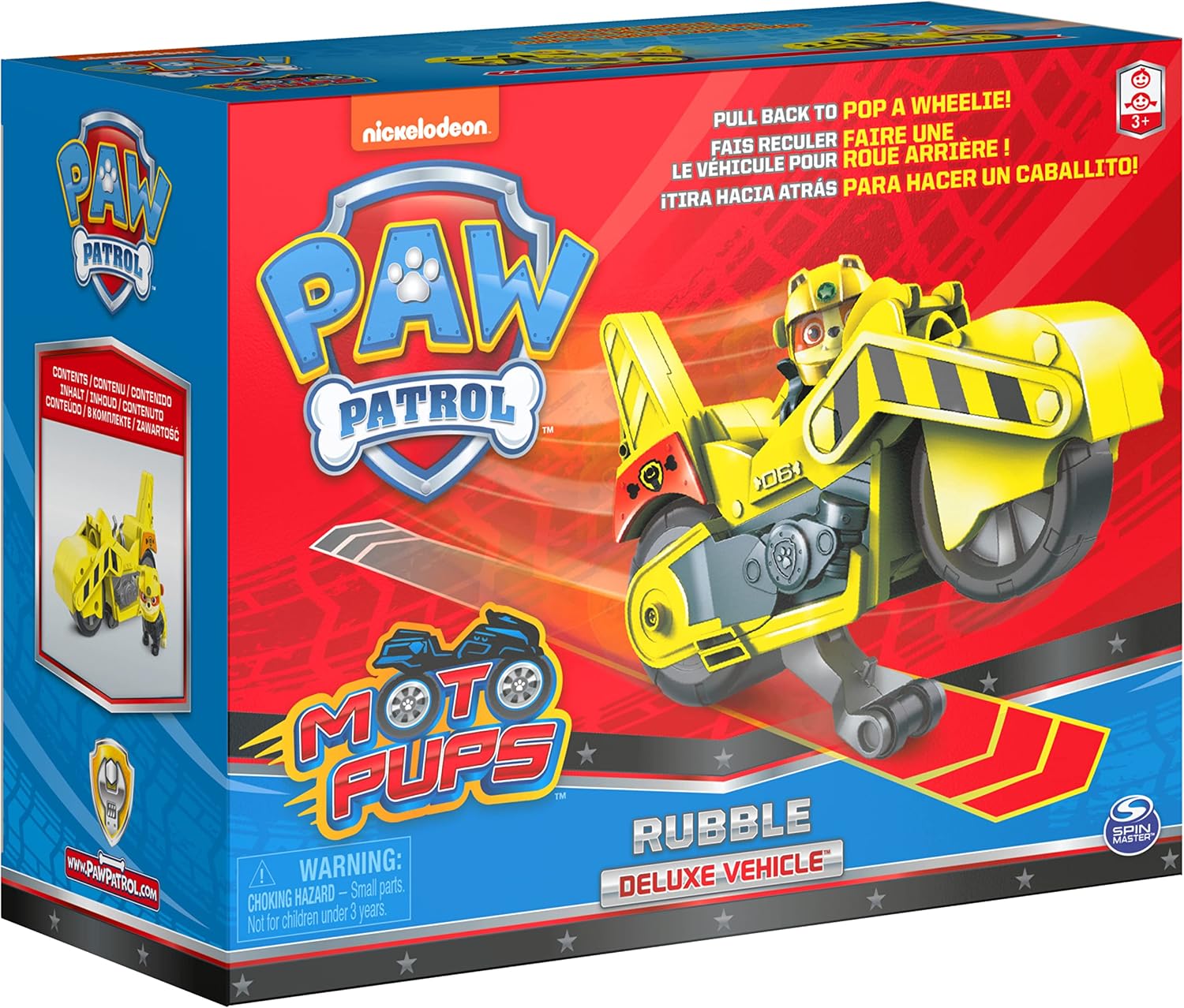 PAW Patrol, Moto Pups Wildcat’s Deluxe Pull Back Motorcycle Vehicle with Wheelie Feature and Toy Figure