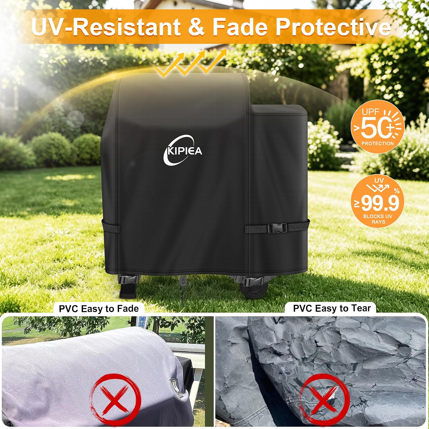 600D Vertical Smoker Cover for Pit Boss 3/4 / 5/7 Series, Waterproof Pellet Grill Cover, 73550, UV Resistant, No Tear, No Fading