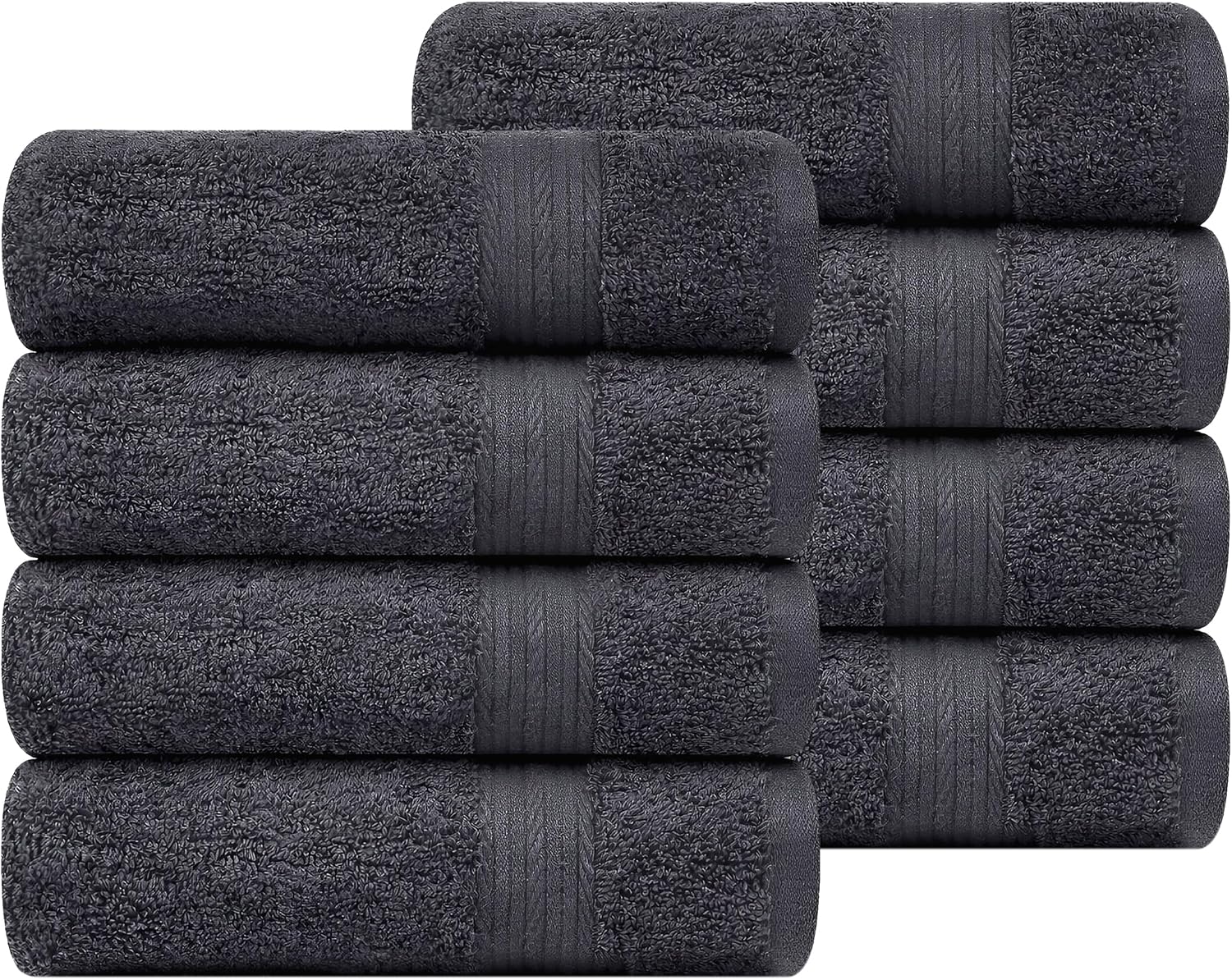 Ample Decor 100% Cotton Hand Towels 18x28 Inches, 600 GSM, Soft & Absorbent, Set of 12, Purple