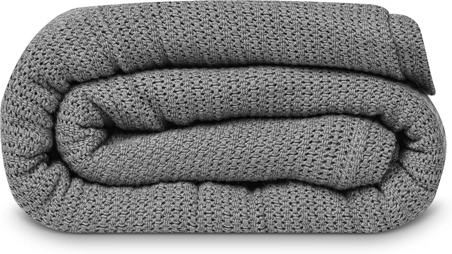 Linteum 100% Cotton Open-Cell Leno Weave Blanket — Breathable All Season — Queen 90x90 — Ice Grey