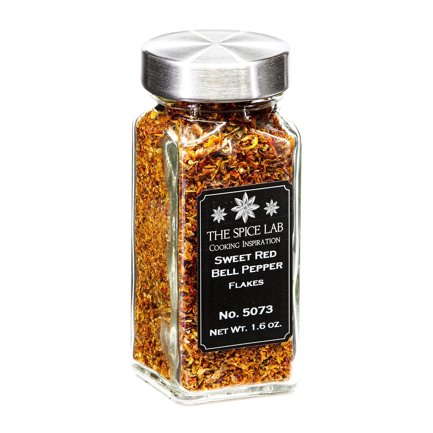 The Spice Lab Red Bell Pepper - Sweet Dehydrated Bell Pepper Flakes - French Jar - Kosher Vegan - Great for Pizza or Taco – 5073