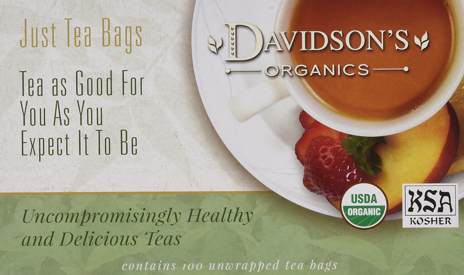 Davidson's Organics, Yerba Mate, 100-count Unwrapped Tea Bags