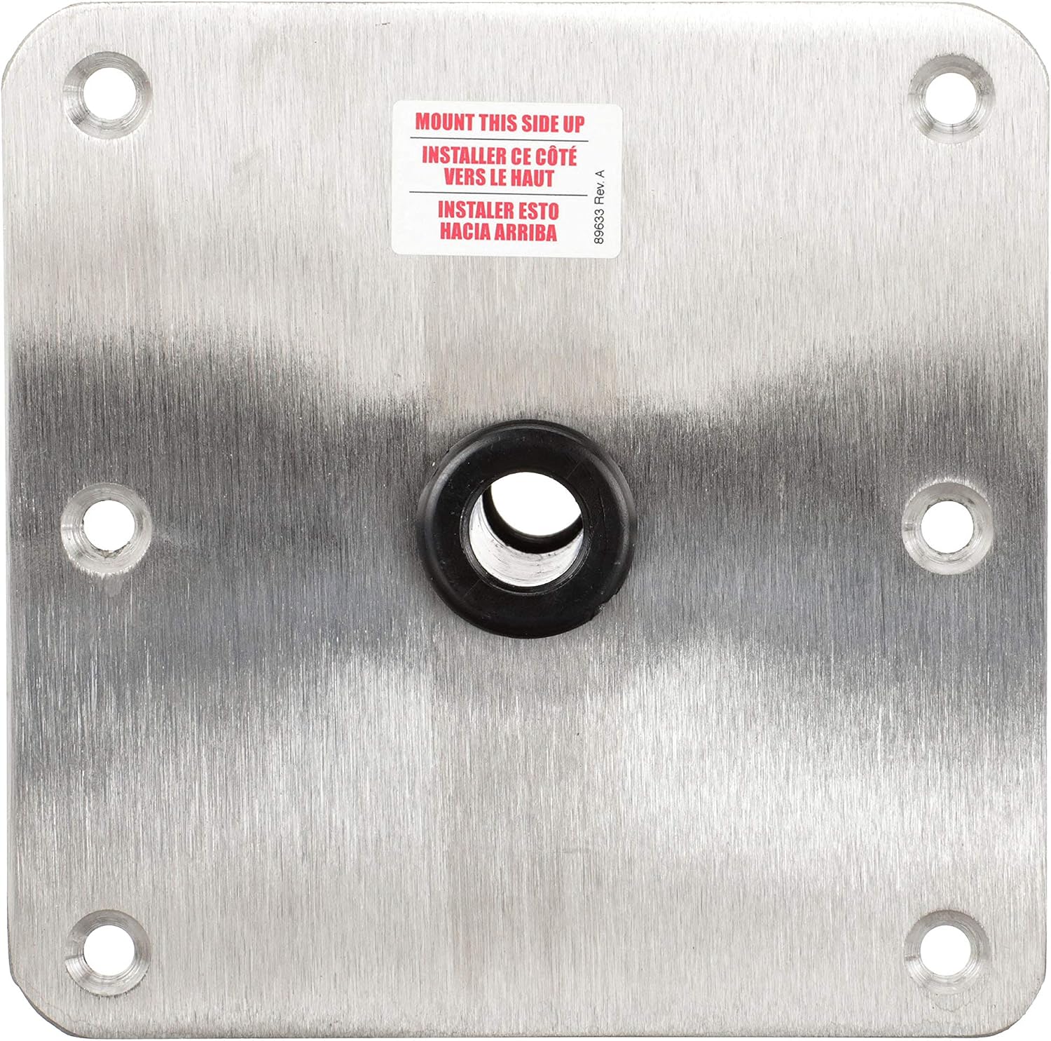 Swivl-Eze attwood SP-67739 Swivl-Eze Lock'N-Pin Stainless Steel 7-Inch x 7-Inch Non Threaded Boat Seat Pedestal Base | Non-threaded for 3/4 in pin socket, needs 2-3/4 in mounting hole, satin finish, exceeds ABYC standards, Type B rating