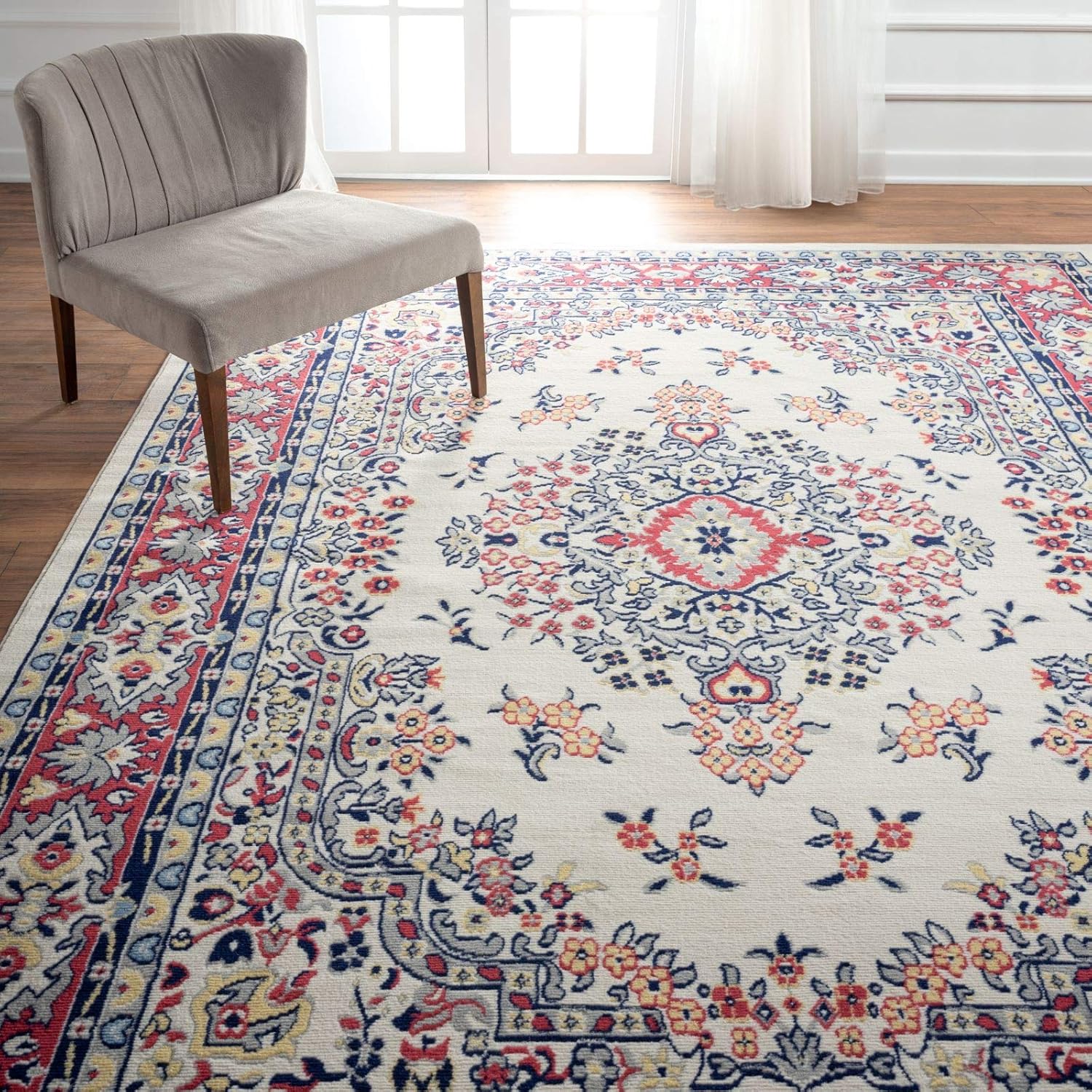 Home Dynamix Premium Sakarya Traditional Medallion Border Area Rug, Ivory/Brown, 7'9"x10'8" Rectangle