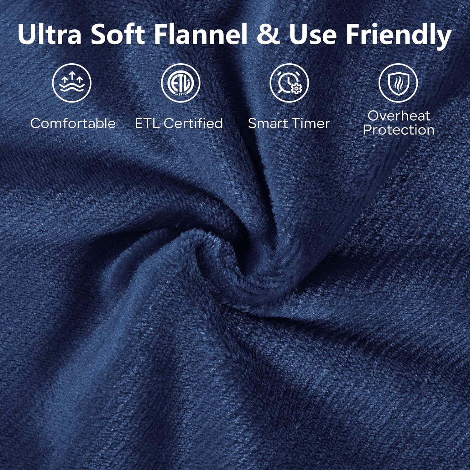 PROALLER Electric Heated Blanket Queen Size with 6 Levels & 8h Auto Off, Ultra Soft Flannel Full Body Heating Blanket, Machine Washable, Warm Gray, 84" x 90"