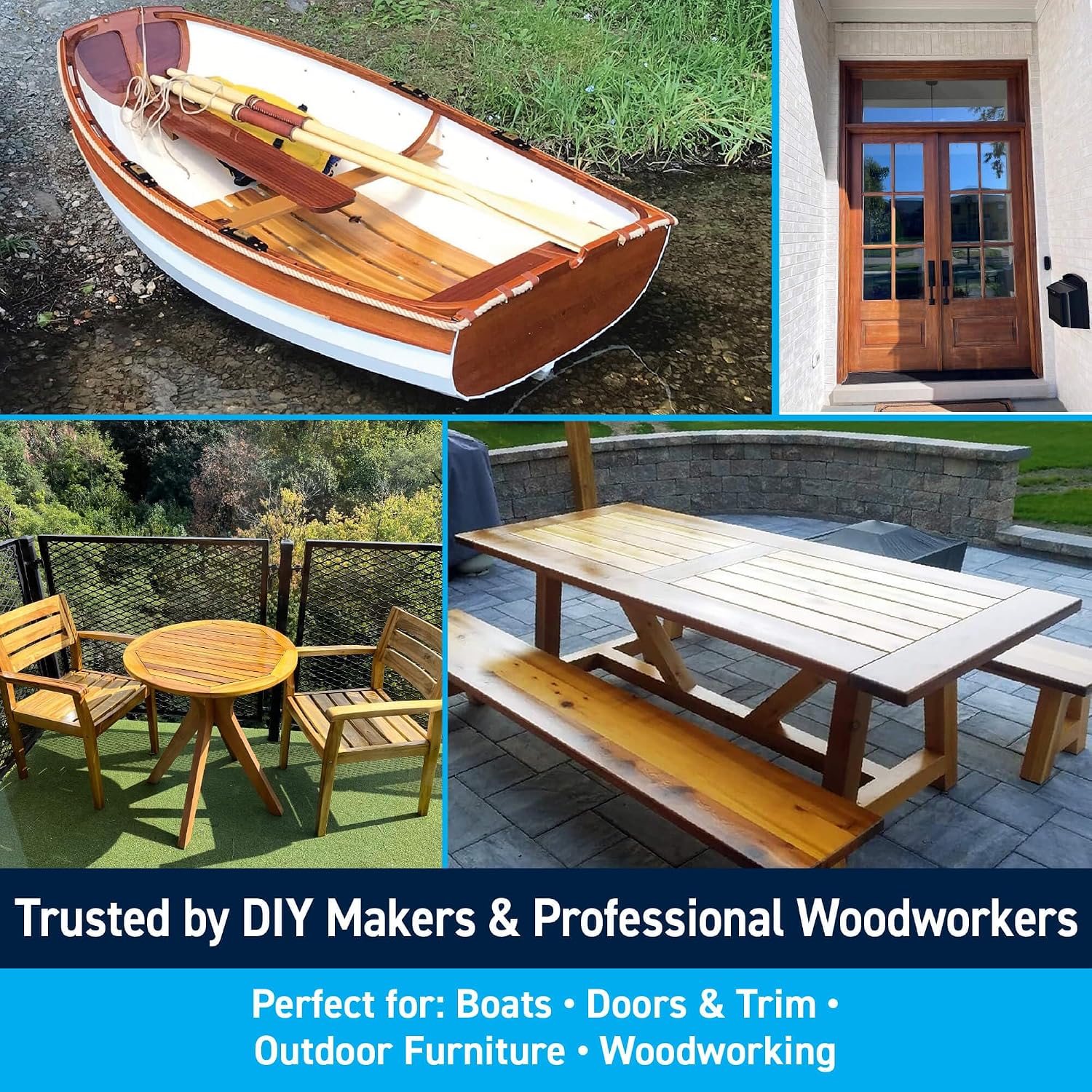 TotalBoat Halcyon Water-Based Marine Varnish for Wood - Clear Satin Quart