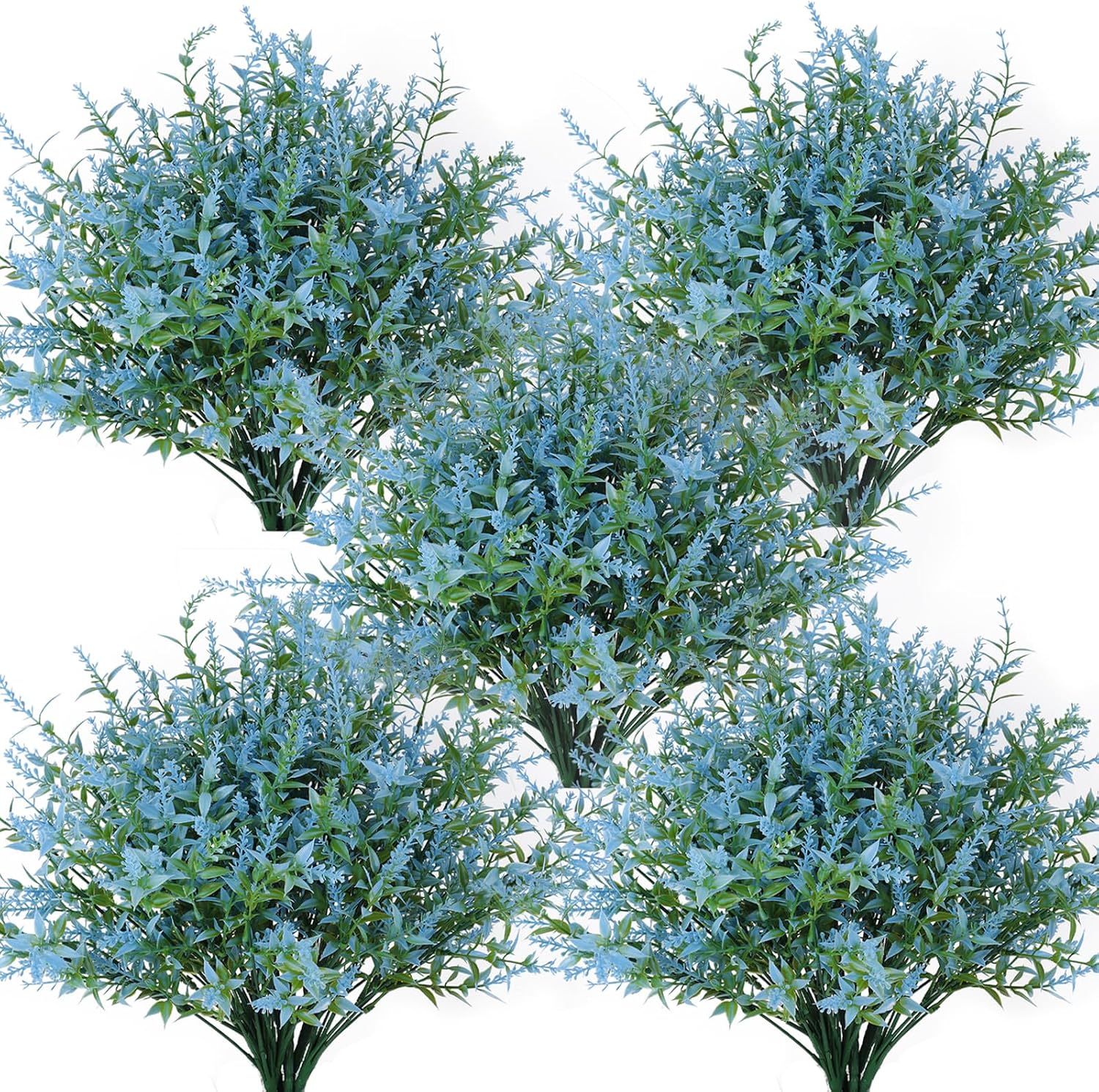 RECUTMS Artificial Greenery Lavender Fake Shrubs Flowers 8 Pcs UV Resistant