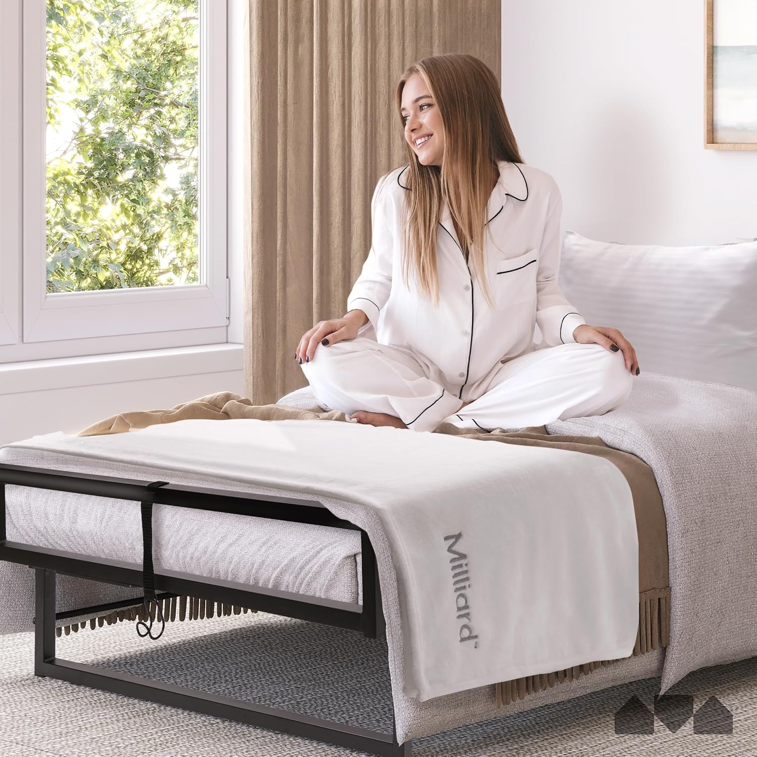 Milliard Deluxe Diplomat Folding Bed with Mattress for Adults, Twin Size, Portable Foldable Bed with Luxurious Memory Foam Mattress & Super Strong Frame, 75” x 38", Fold Up, Roll Away, & Hideaway