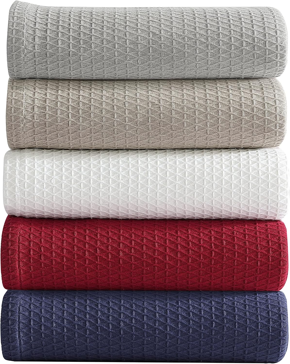 Nautica - Queen Blanket, Diamond Weave Cotton Bedding, Medium-Weight for All Seasons, Oeko-Tex Certified (Baird Navy)