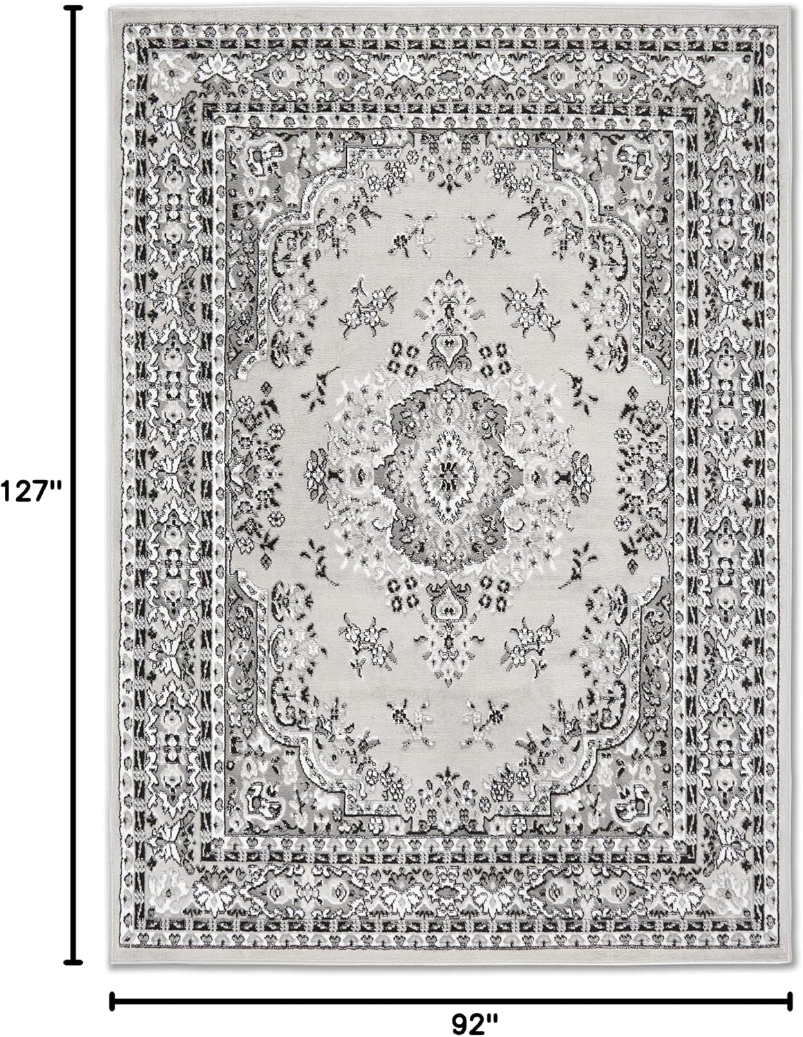 Home Dynamix Premium Sakarya Traditional Medallion Border Area Rug, Ivory/Brown, 7'9"x10'8" Rectangle