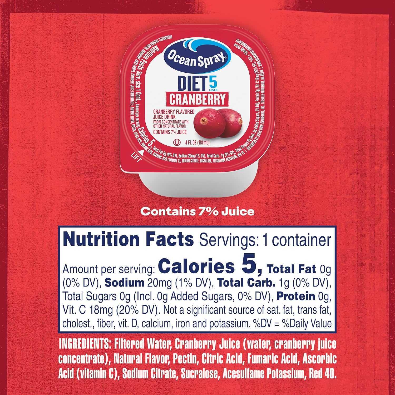 Ocean Spray Cran-Grape Juice Cups 4 Ounce (Pack of 48)