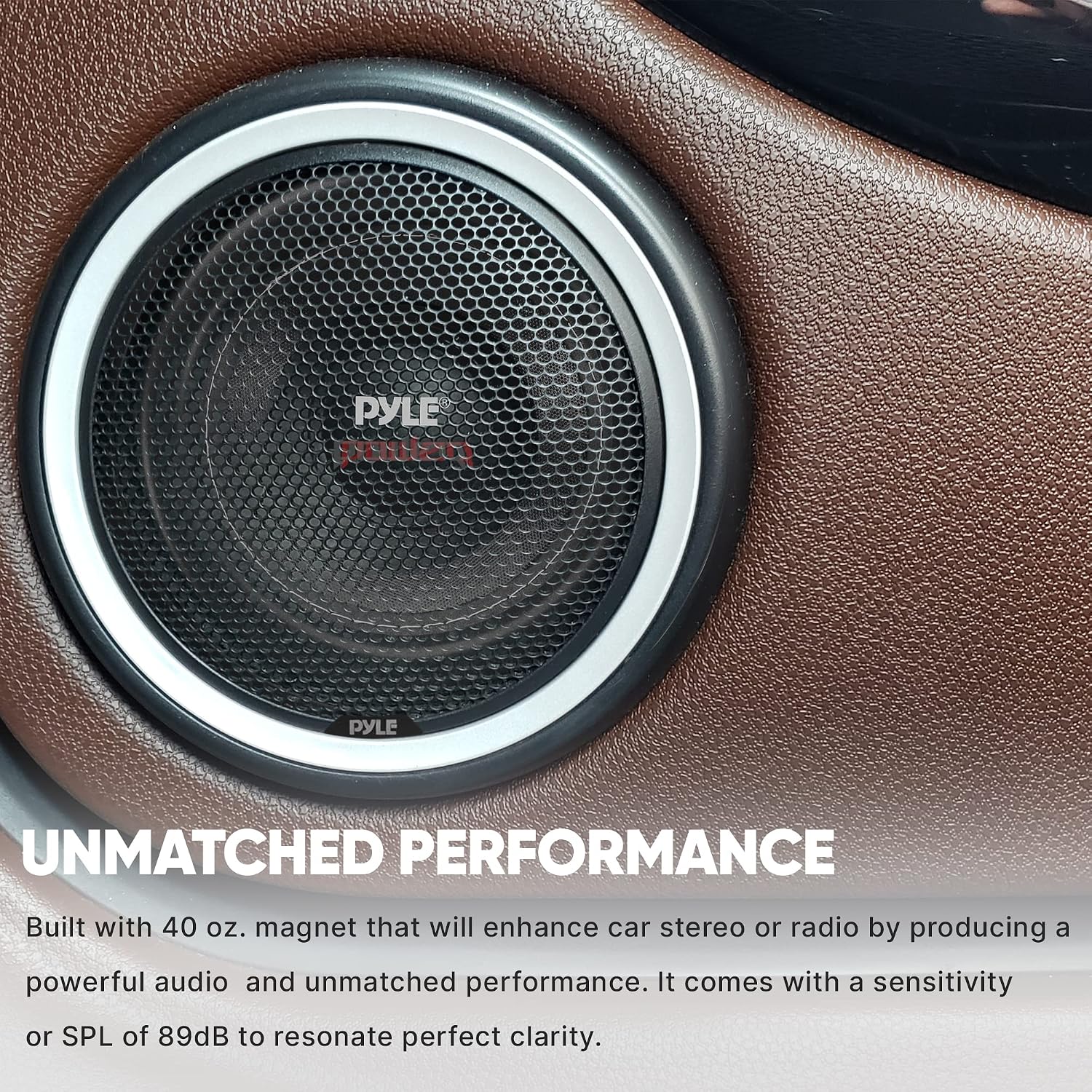 Pyle 8" Car Subwoofer Speaker - 800 Watt Dual 4 Ohm Voice Coil, Treated Foam Surround, Non-Pressed Paper Cone, 60oz Magnet - Powerful Vehicle Audio Bass Woofer for Car Stereo Systems - PLPW8D (Black)