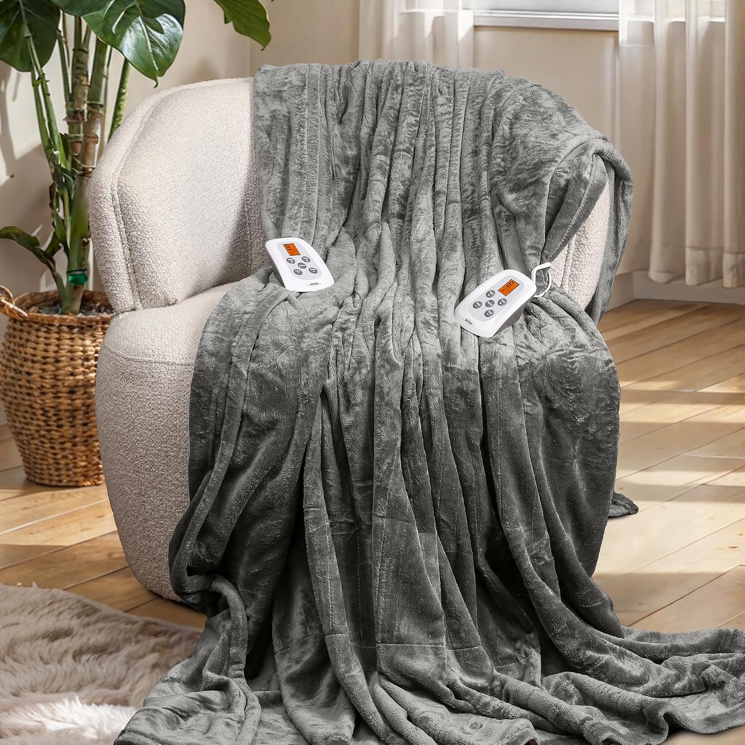 HEYNEMO Electric Blanket King Size with Dual Control