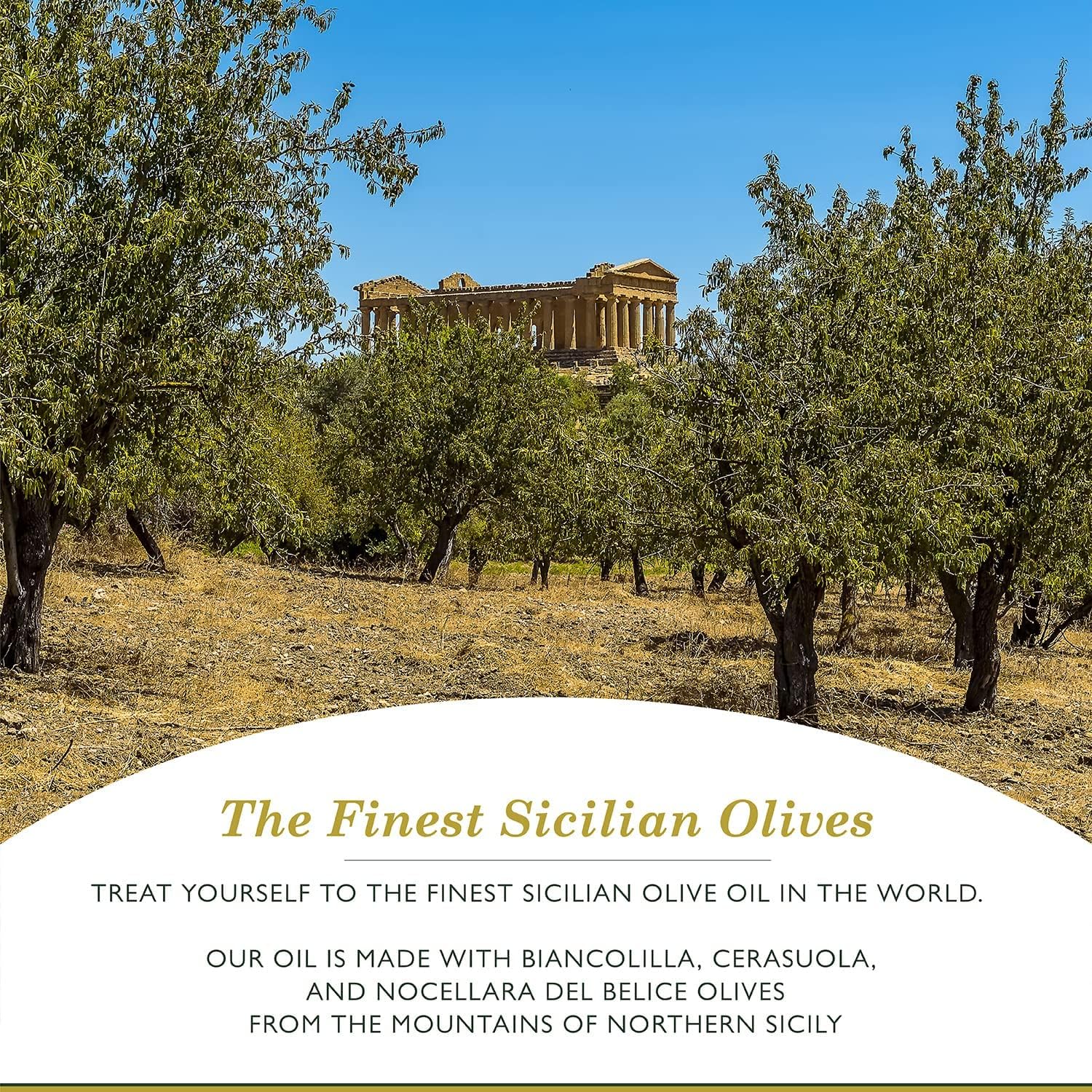 Frantoia Extra Virgin Olive Oil, 33.8 fl oz (1 Liter) – Award-Winning Sicilian EVOO Made from Biancolilla