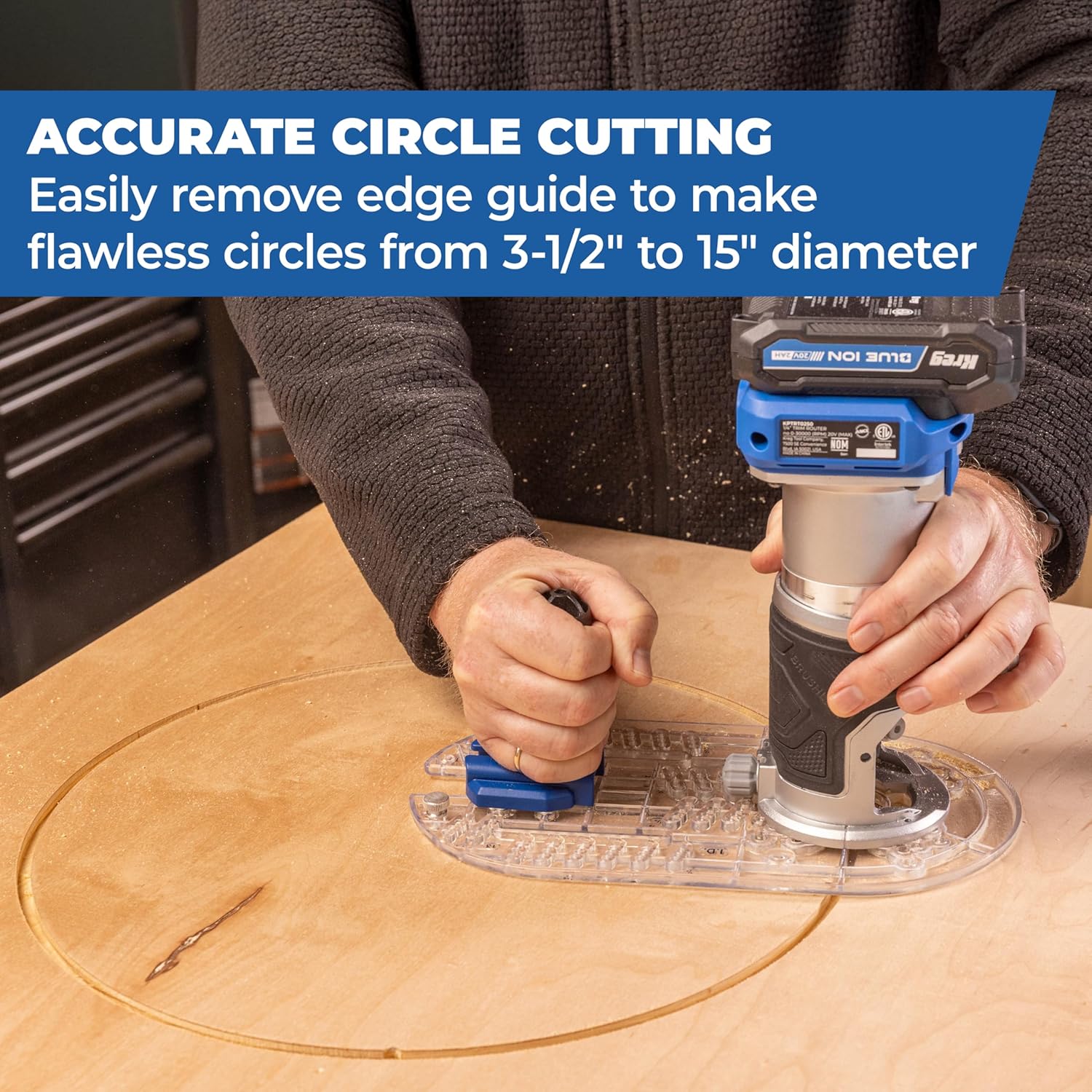 Kreg Trim Router Edge Guide - Precision Router Edge Guide Accessory - Durable Attachment for Accurate Alignment - Fits Most Trim Routers