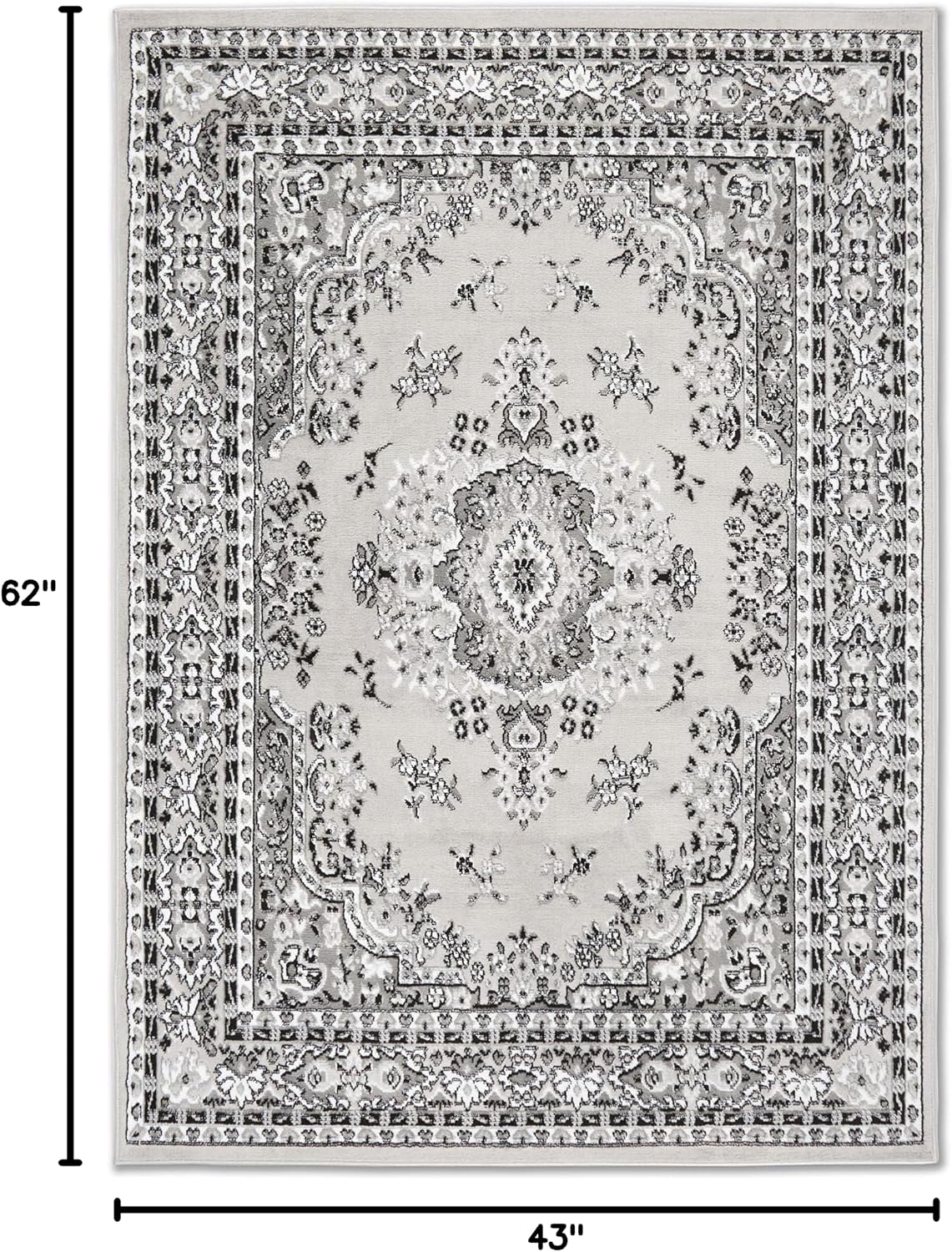 Home Dynamix Premium Sakarya Traditional Medallion Border Area Rug, Ivory/Brown, 7'9"x10'8" Rectangle