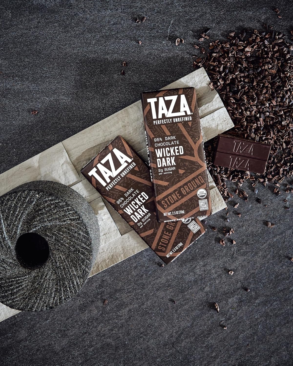 Taza Chocolate, 95% Wicked Dark Amaze Bar, 2.5 oz bars, case of 10