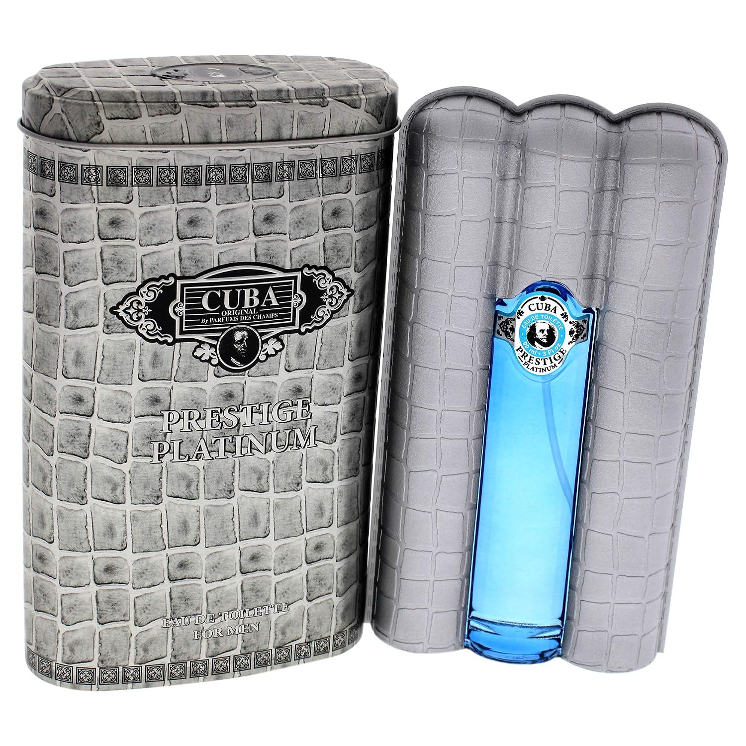 Cuba Original by Parfums Des Champs Prestige Platinum by Cuba, 3 oz Eau De Toilette Spray for Men (CUBPRPM0009002)