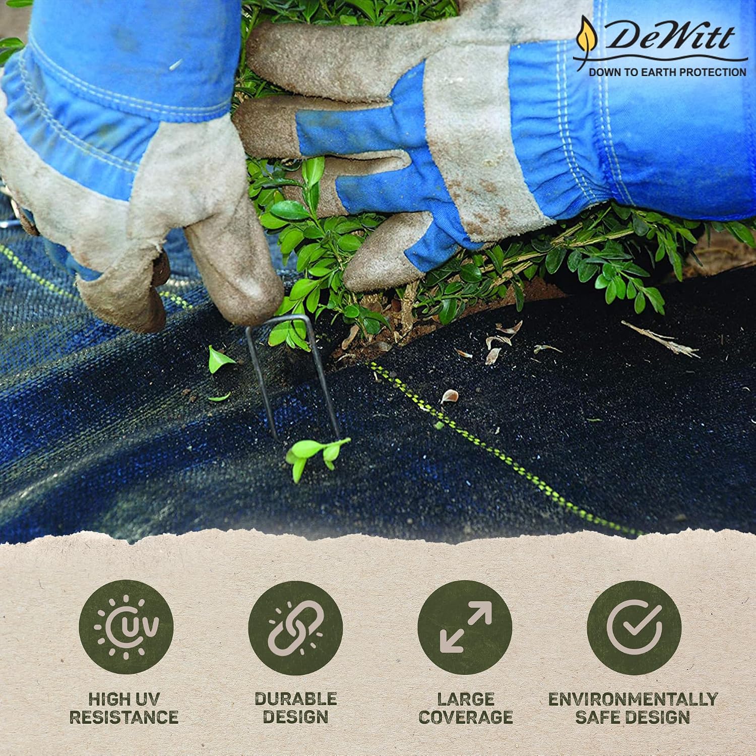 Dewitt Pro-5 Weed Barrier Fabric 5 oz, 6 x 250 Feet – Heavy-Duty | Woven Landscape Ground Cover Mat for Raised Garden Bed, Greenhouse Gardening, Outdoor Landscaping, and Commercial Planting