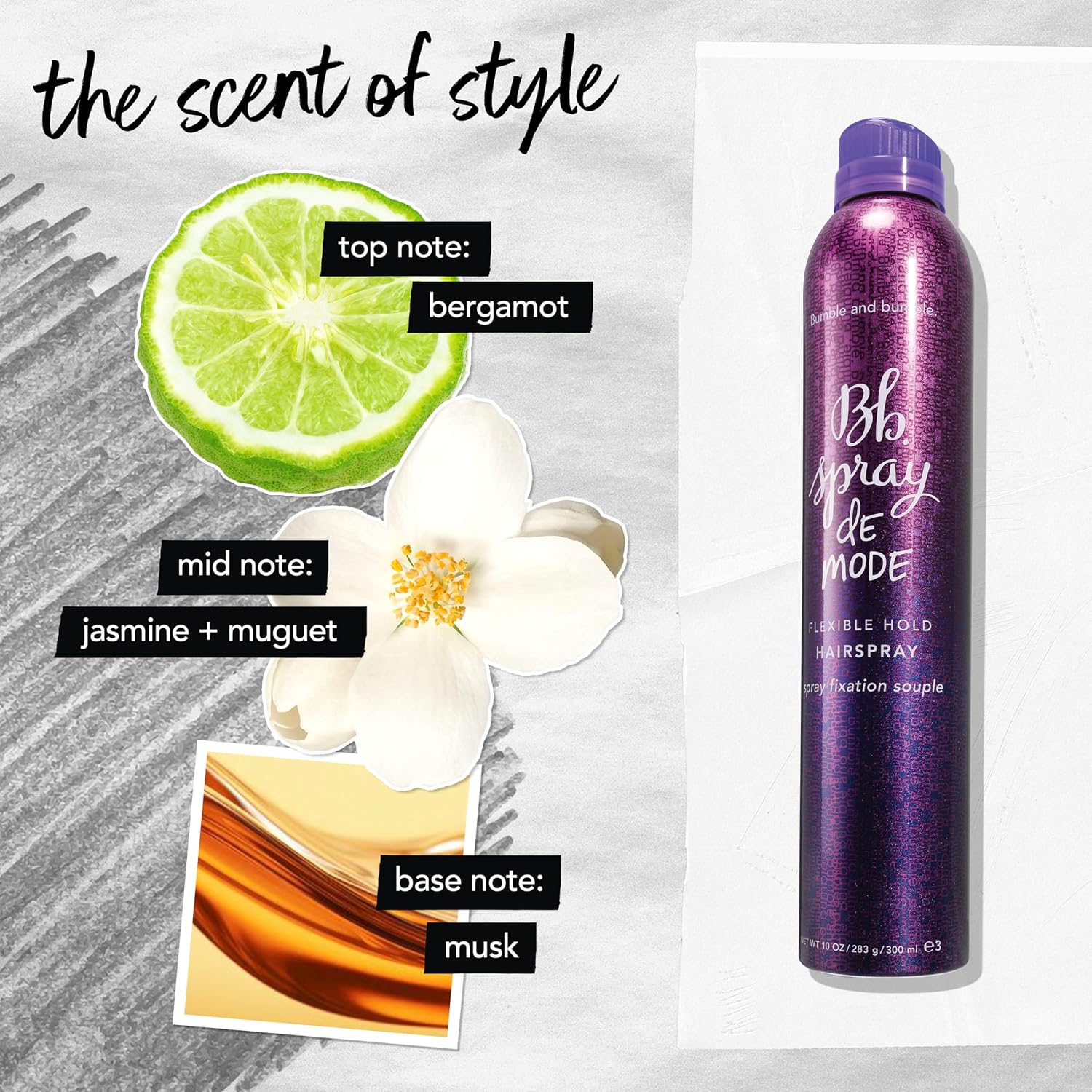 Bumble and bumble. Spray de Mode Flexible Hold Hair Spray | Flexible, Brushable Hold + Workability | Curly, Wavy, Straight