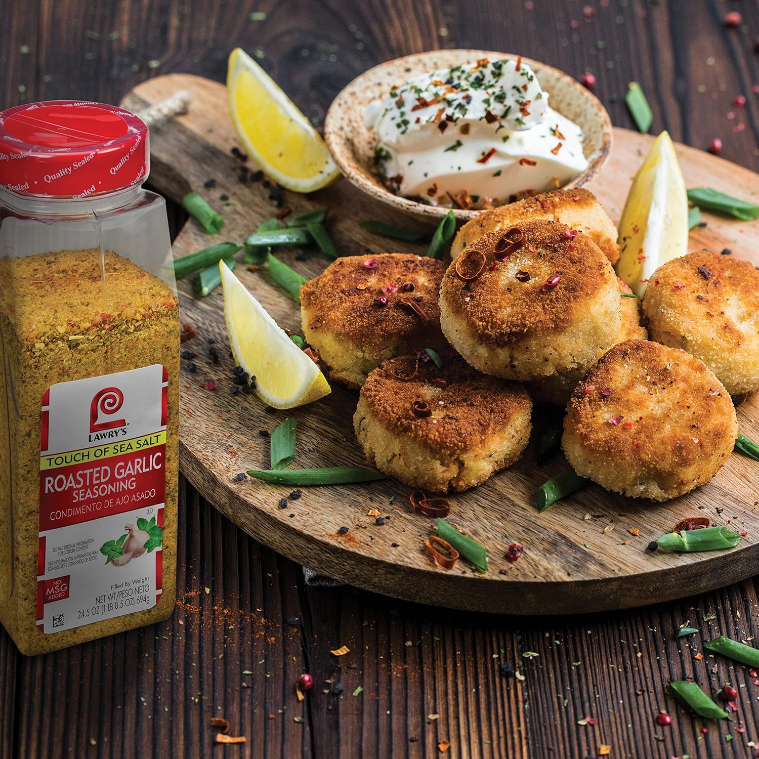 Lawry's Roasted Garlic Seasoning with a Touch of Sea Salt, 24.5 oz - One 24.5 Ounce Container of Low Sodium Roasted Garlic Seasoning
