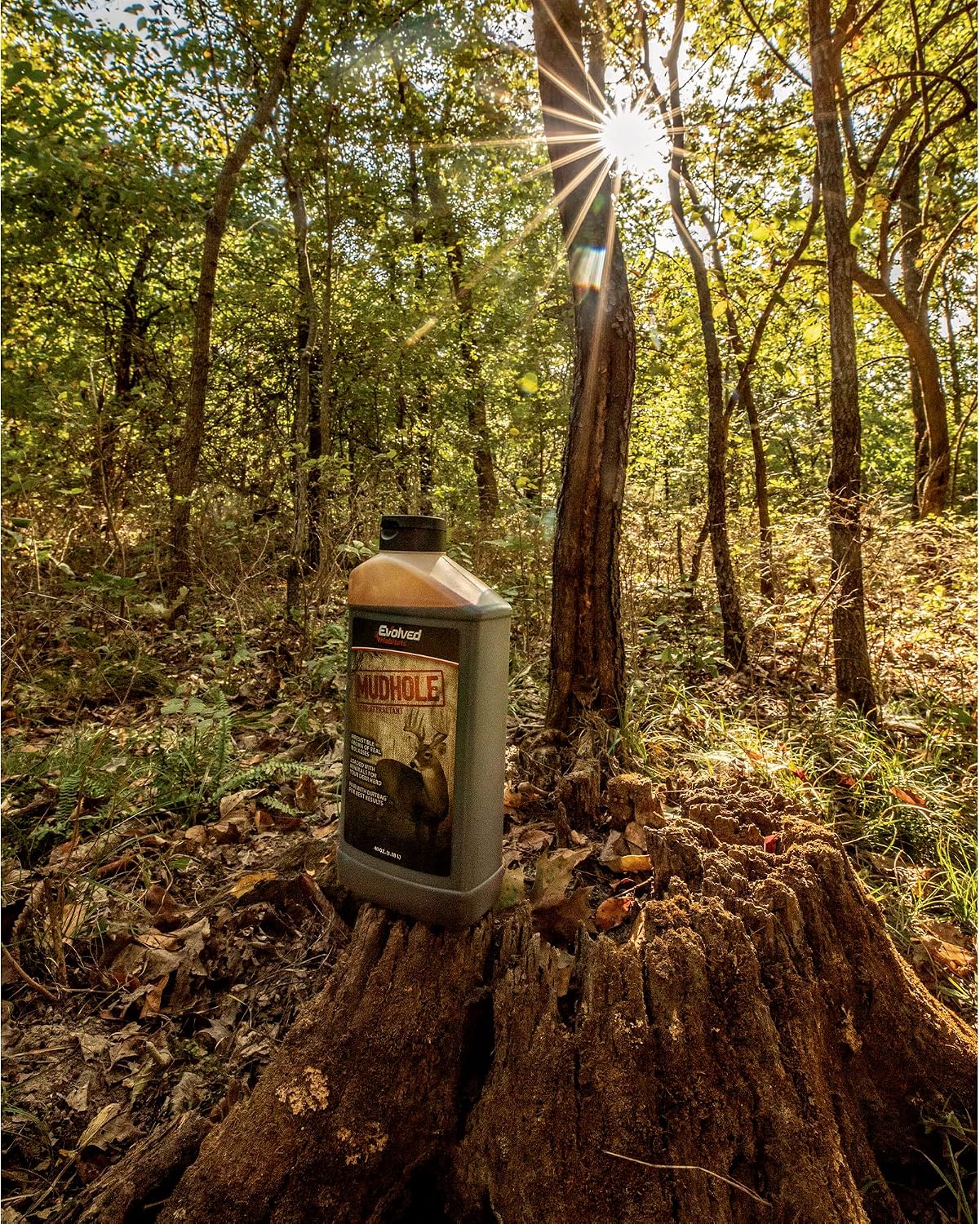 Evolved Habitats Mudhole Molasses Enriched Liquid Deer Mineral Attractant - Powerful Ready-to-Use Year-Round Beneficial Food Supplement for Deer