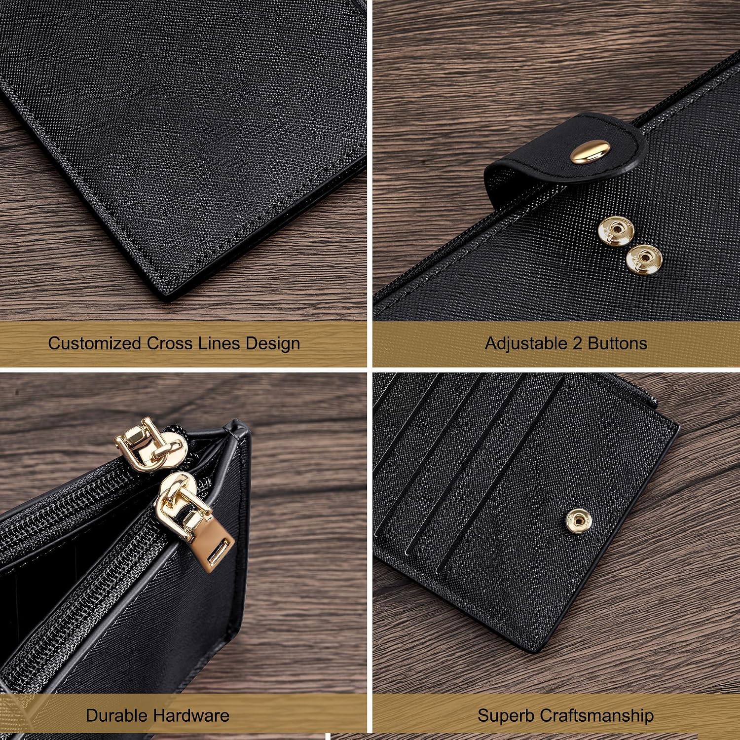 Travelambo RFID Wallet Women Large Size Bifold Multi Card Wallet Case with Zipper Pocke Credit Card Holder for Women