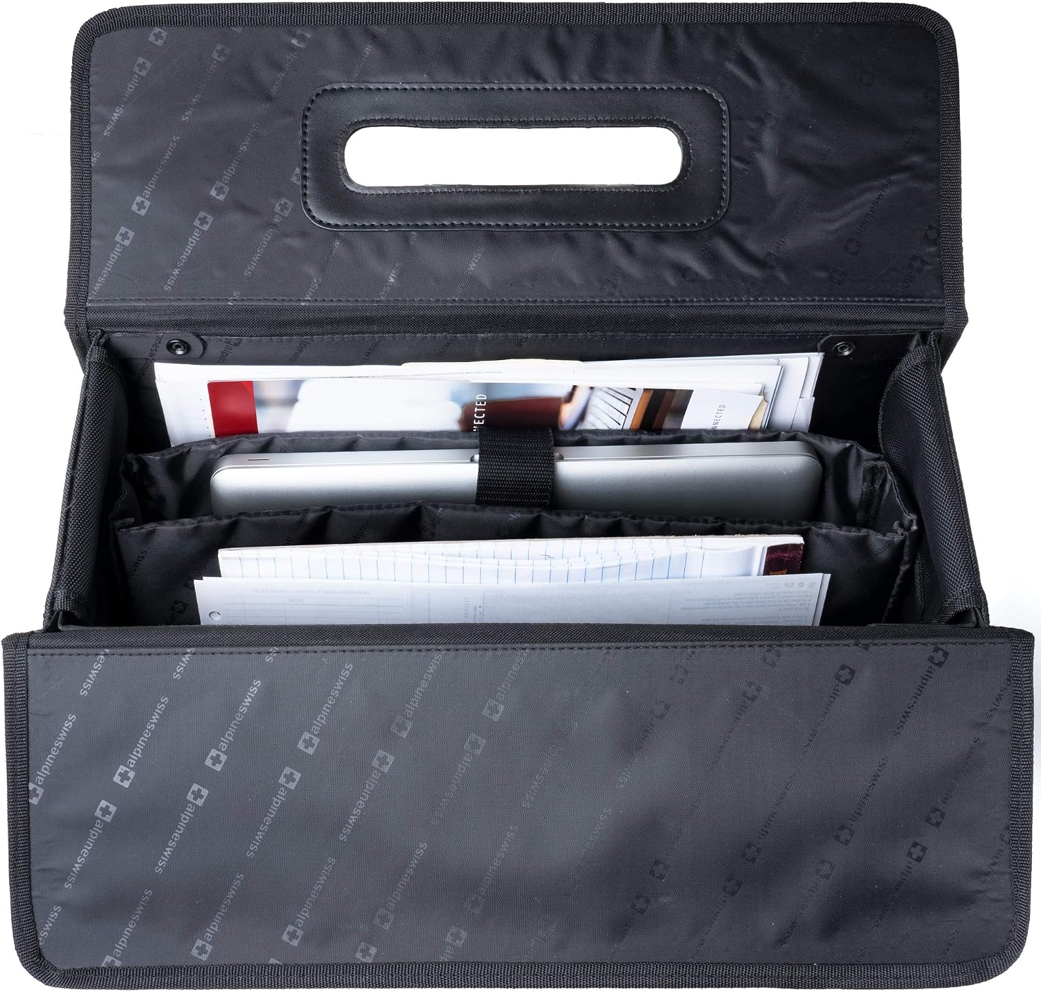 Alpine Swiss Rolling Briefcase | Laptop Bag For Men & Women | Hard Side Catalog Case on Wheels | Legal Size File Dividers | Lawyers Attache Case