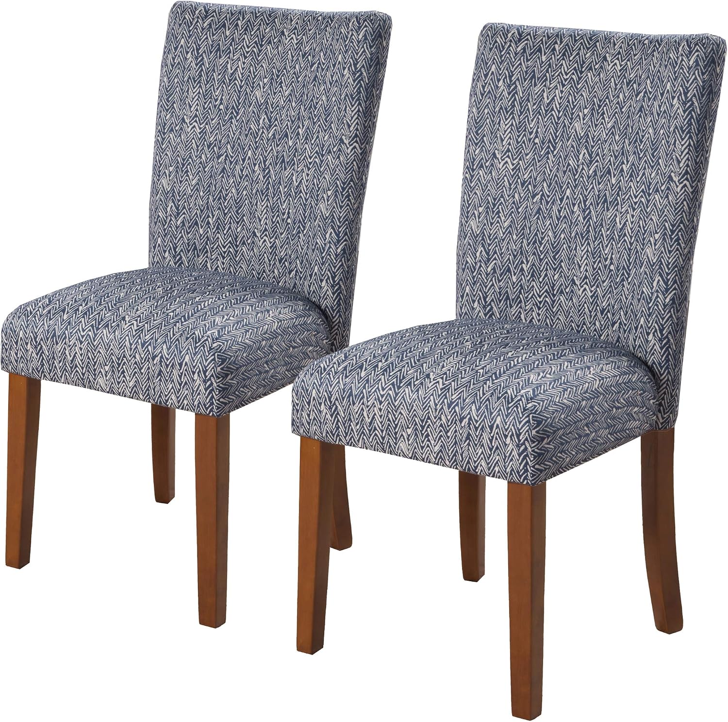 Homepop Home Decor | Classic Upholstered Parsons Dining Chairs | Set of 2 Accent Dining Chairs with Nailhead Trim, Natural Linen