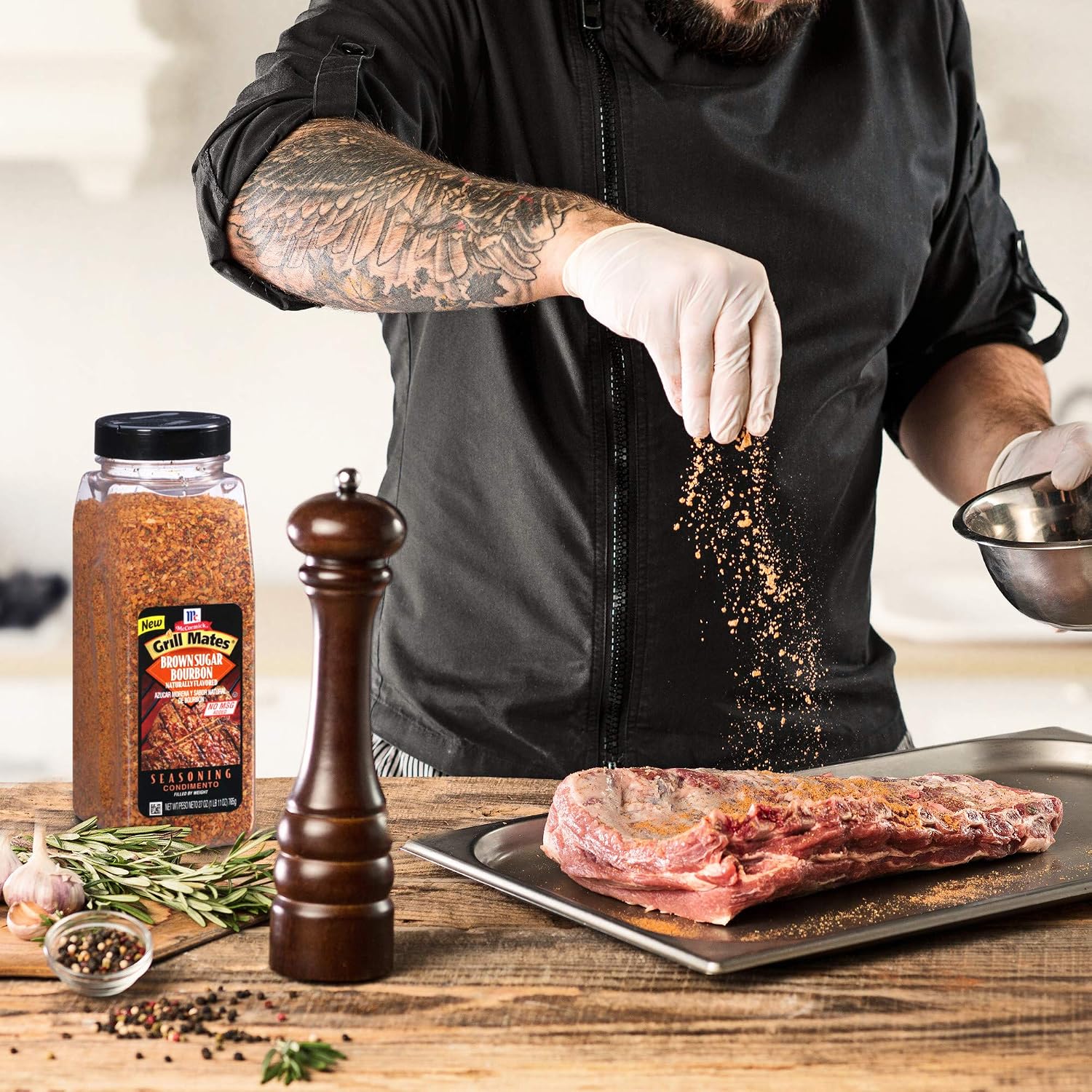 McCormick Grill Mates Brown Sugar Bourbon Seasoning, 27 oz - One 27 Ounce Container of Brown Sugar Bourbon Seasoning Made of Molasses, Red Bell Peppers, and More for Steak, Poultry, and Vegetables