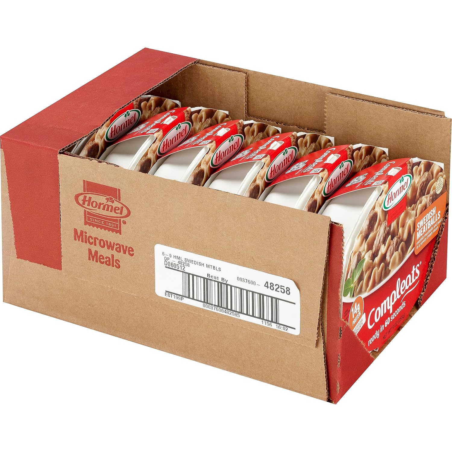 HORMEL COMPLEATS Meatloaf & Gravy With Mashed Potatoes, 9 oz. (6 Pack) | Heat and Eat, Microwave Meals, Prepared Foods