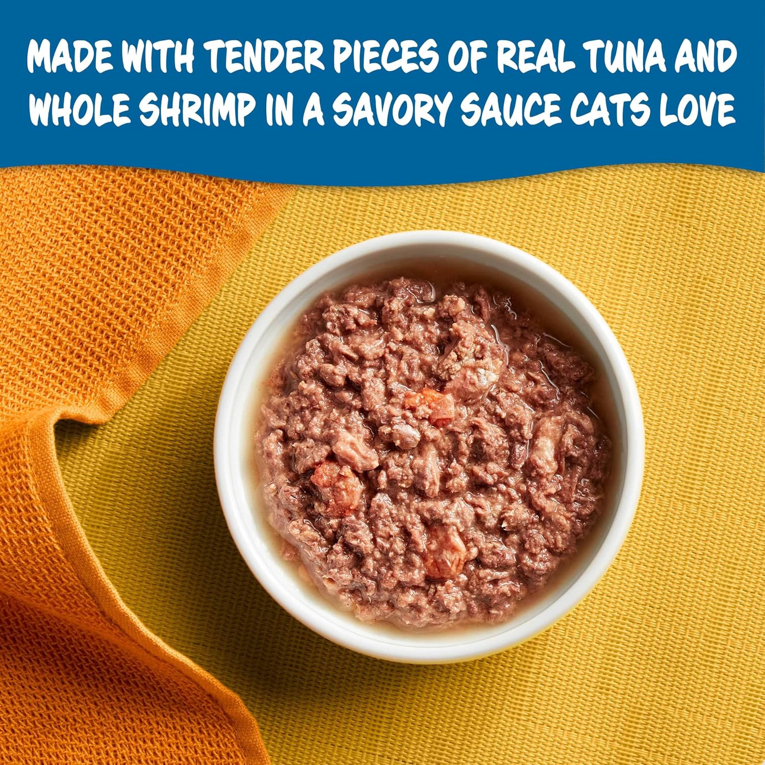 Meow Mix Tenders in Sauce, Wet Cat Food with Tuna & Whole Shrimp, 12 Cups