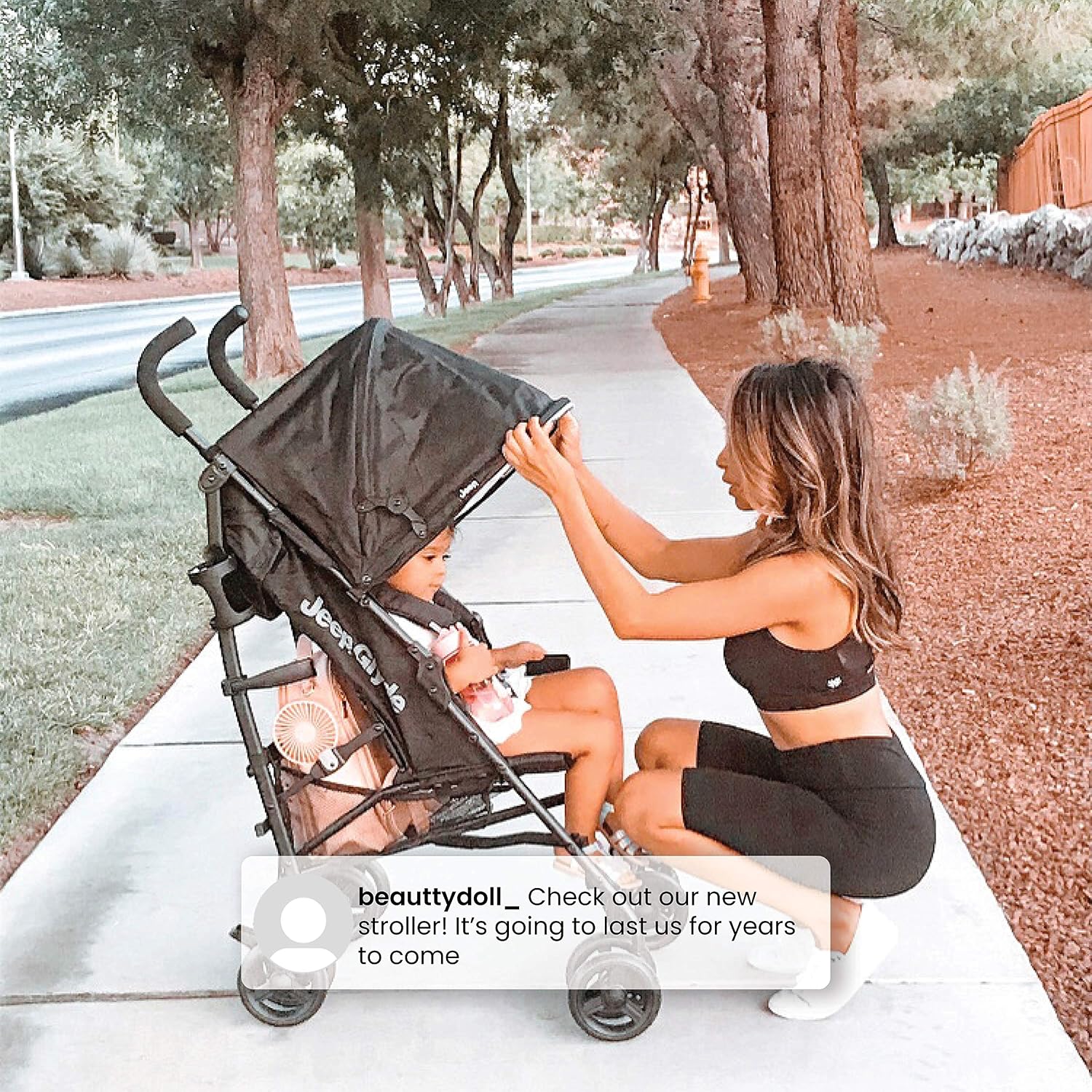 Jeep PowerGlyde Plus Stroller by Delta Children Lightweight Travel Stroller with Smoothest Ride, Aluminum Frame, 4-Position Recline