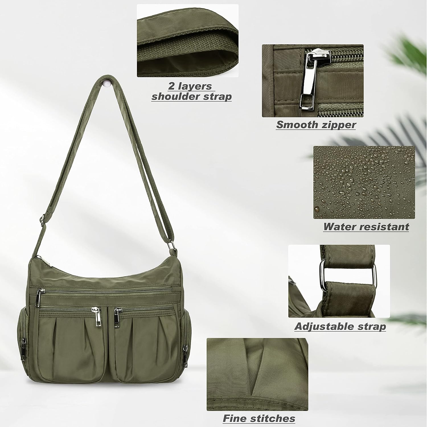 VOLGANIK ROCK Crossbody Purses for Women Shoulder Handbags Lightweight Waterproof Nylon Travel Bag Ladies Pocketbooks
