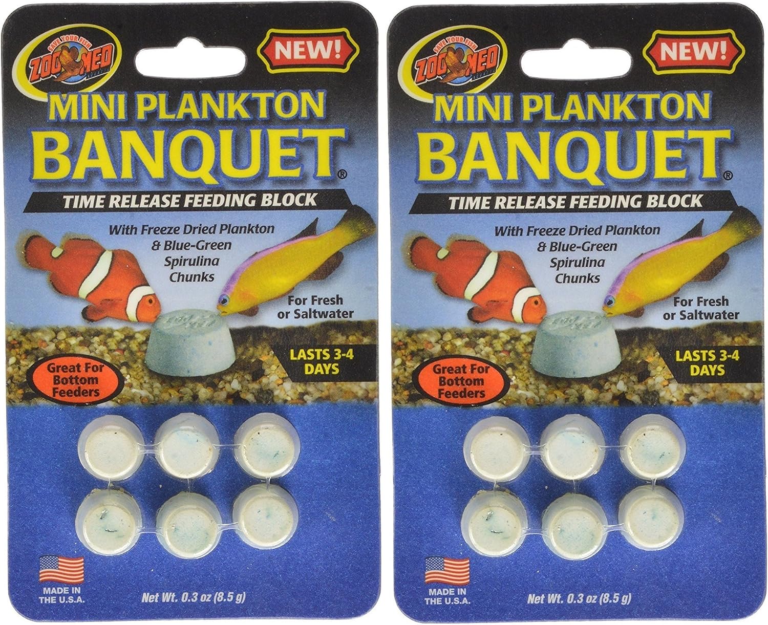 Zoo Med Laboratories AZMBB6 Plankton Banquet Block Feeder Giant, 2 Count