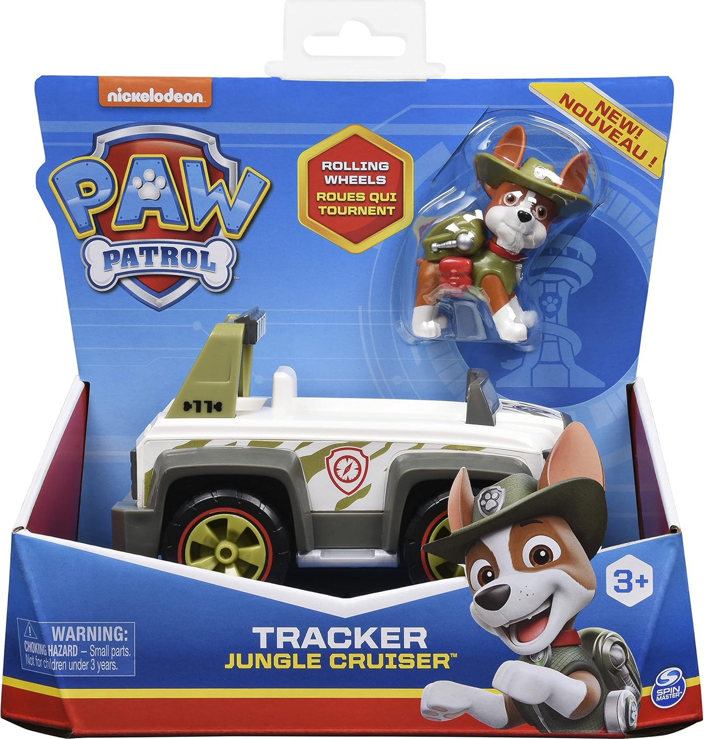 Paw Patrol, Tracker’s Jungle Cruiser Vehicle with Collectible Figure, for Kids Aged 3 and up