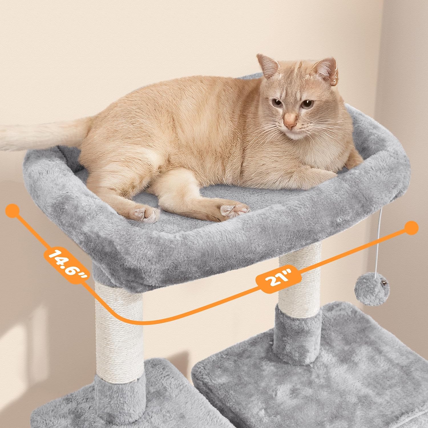 Yaheetech 63in Sturdy Large Cat Tree for Indoor Heavy Cats, Tall Tower