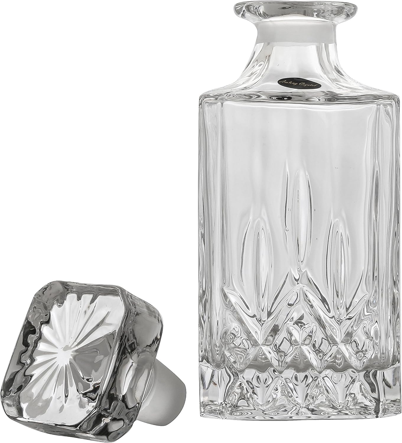 Amlong Crystal Lead-Free Crystal Liquor Decanter with Stopper, Round