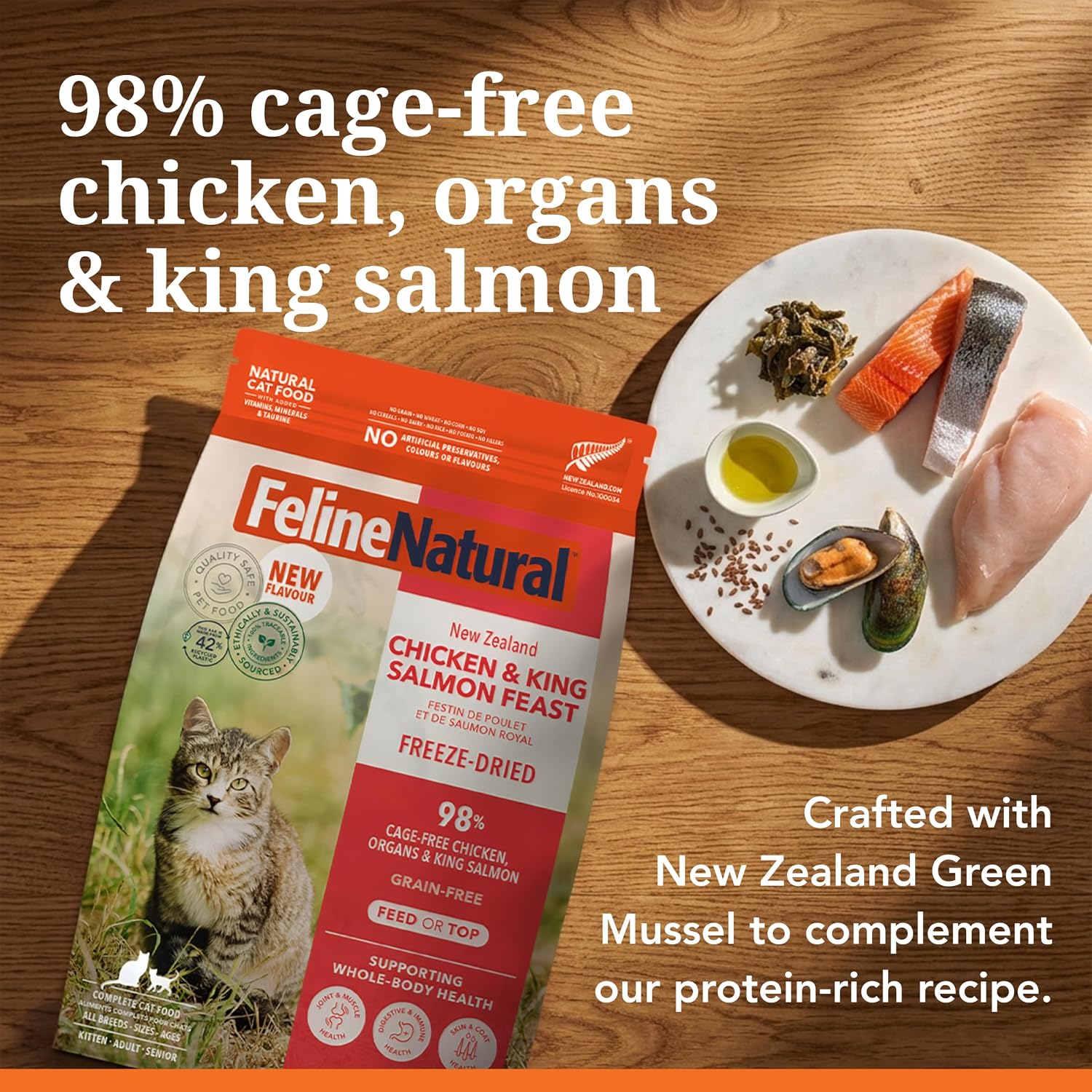 Feline Natural - High Protein Freeze Dried Dry Cat Food with 98% Meat