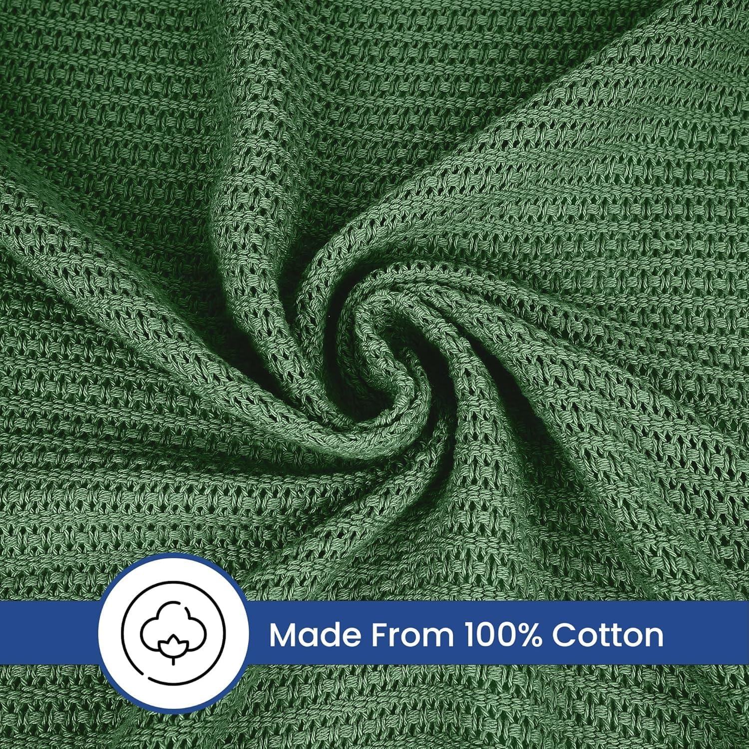 Linteum 100% Cotton Open-Cell Leno Weave Blanket — Breathable All Season — Queen 90x90 — Ice Grey