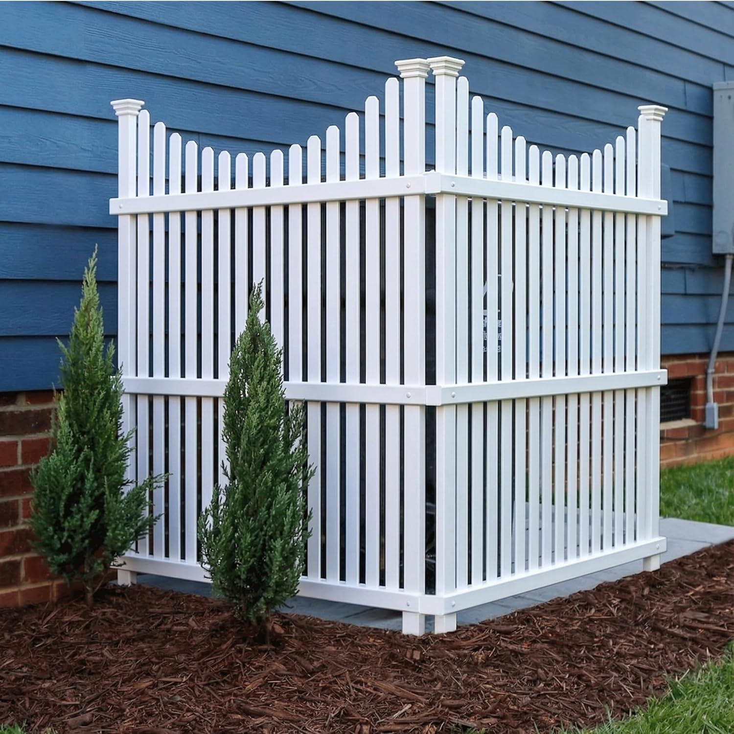 Enclo Wilmington Privacy Screen 2pk, White Vinyl DIY No Dig Kit | 45.5inH x 36.5inW, 2 Panels, ZP19008
