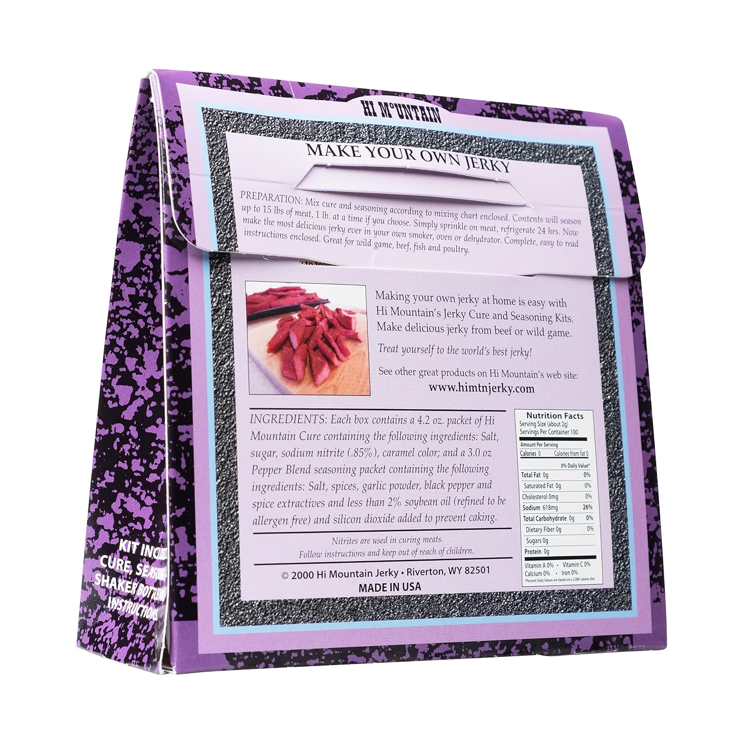 Hi Mountain PEPPER BLEND Jerky Seasoning and Cure Kit | Beef & Venison | Classic cracked pepper flavor, perfect jerky seasoning for deer, elk