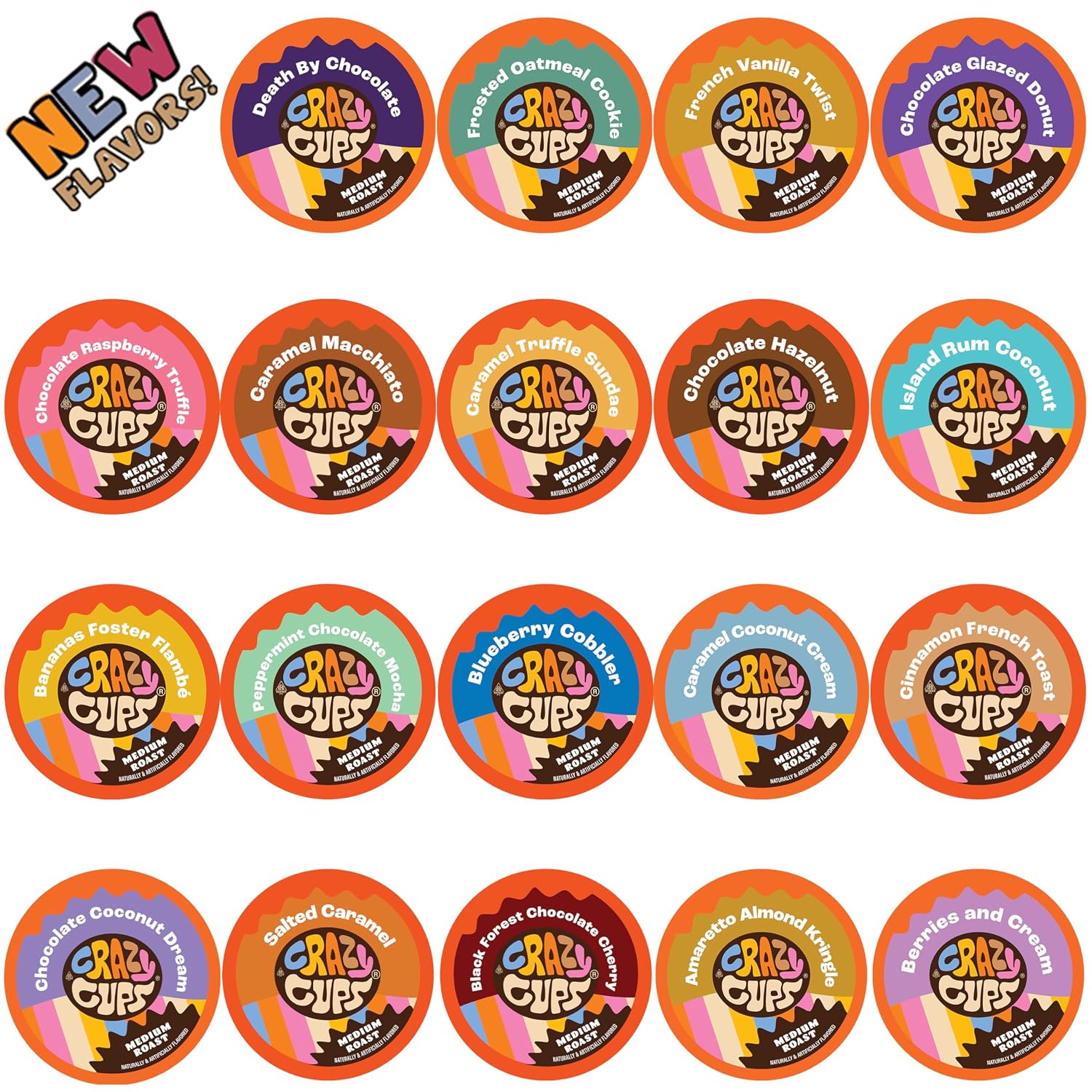 Crazy Cups Seasonal Premium Hot Chocolate Single Serve Cups for Keurig K Cup Brewers Variety Pack Sampler, 40 Count