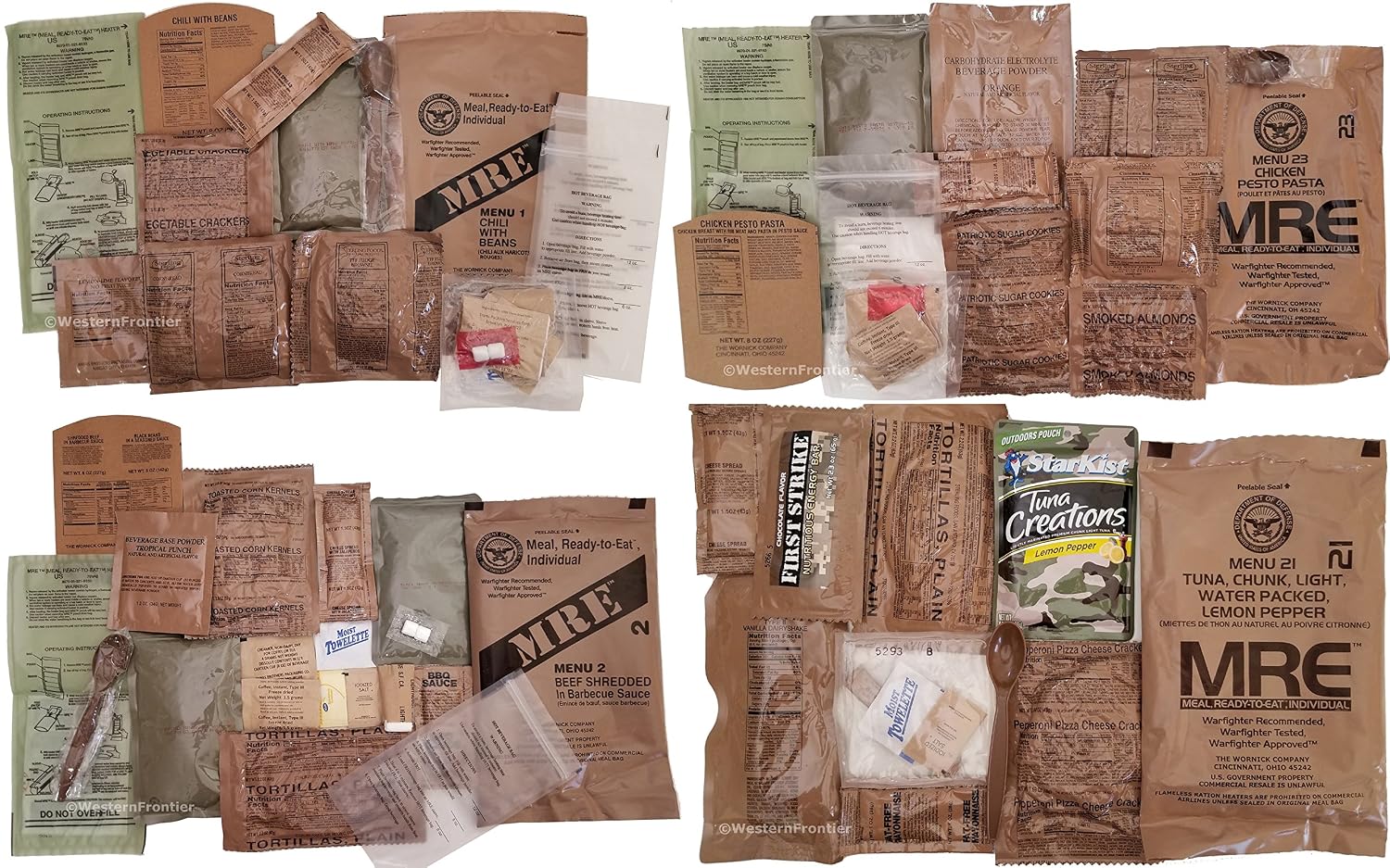 Western Frontier Ultimate MRE Case Bundle - 24 Meals, A&B 2018 | MRE Case Bundle - Western Frontier Guarantee, Military Surplus, 24 Meals