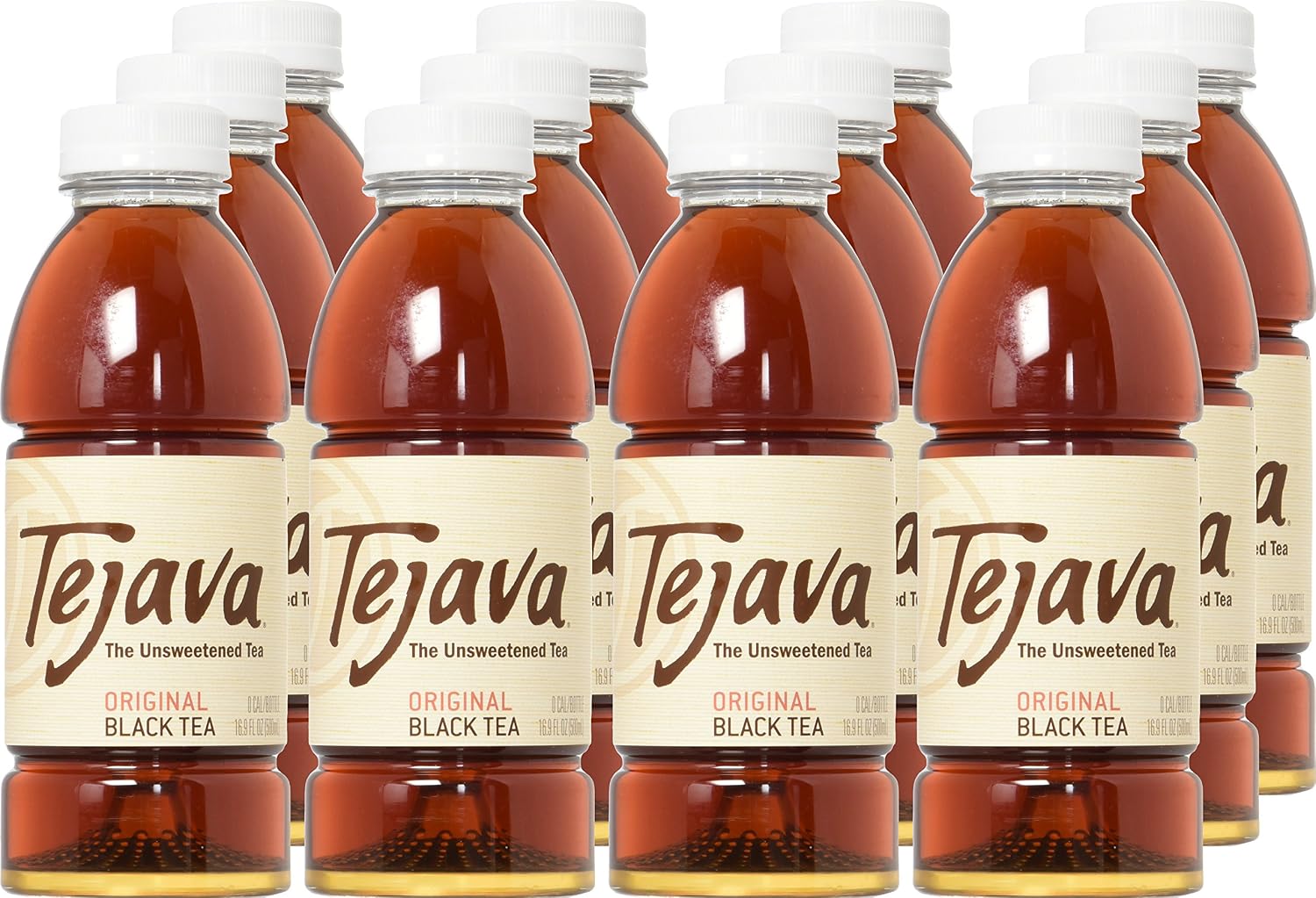 Tejava Pineapple Mango Unsweetened Black Iced Tea, 16.9 fl oz, Pack of 12