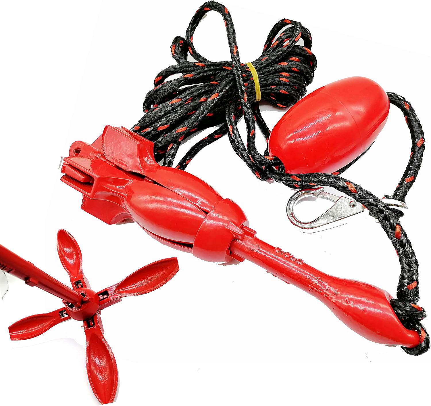 3.5-Pound Folding Anchor Kit Kayak Anchor Accessories Grapnel Boat Anchors with 65 Ft Anchor Rope Float and Carrying case Perfect for Kayaks Canoes