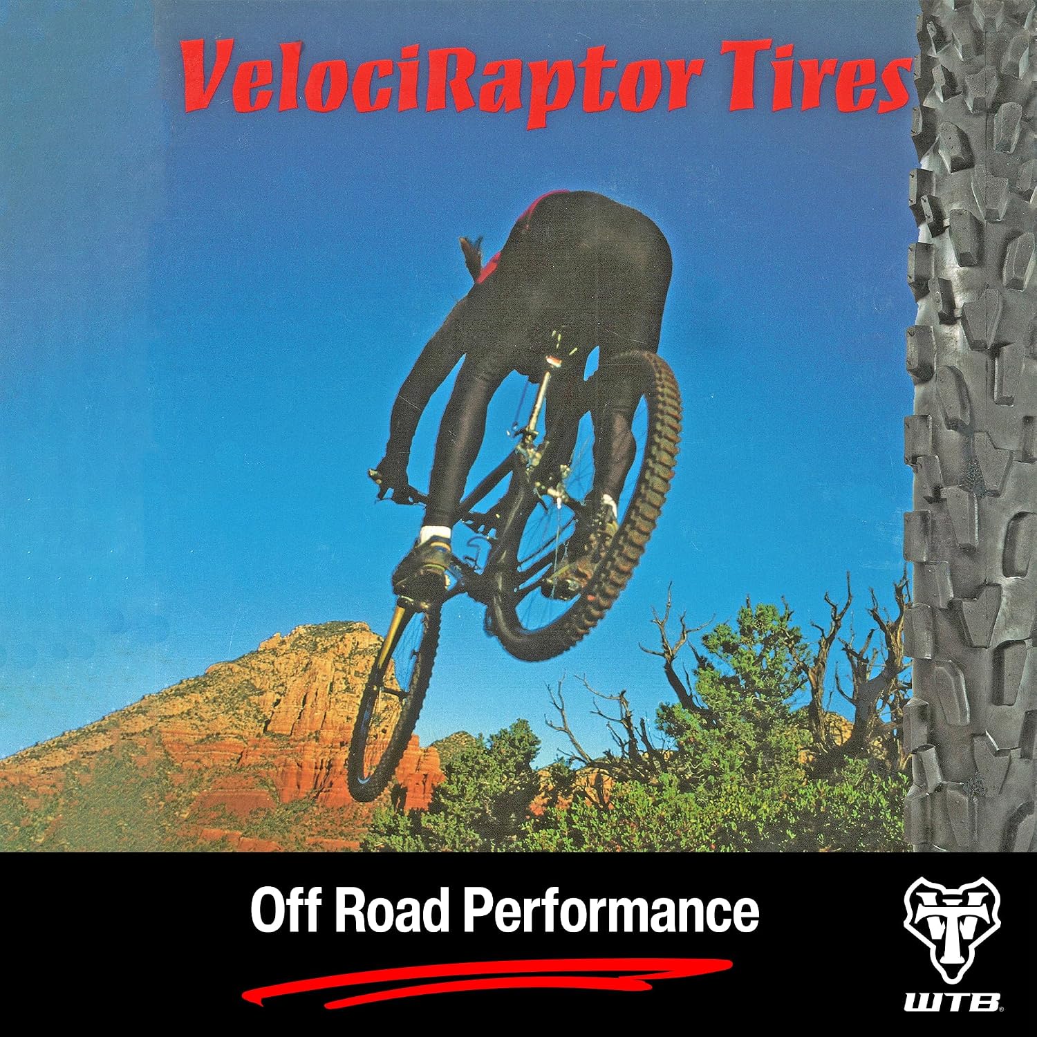 WTB Velociraptor Mountain Bike Tire (26" x 2.1") Wire Bead - Aggressive Tread for Technical Trails & Rocky Surfaces (2 Options - Front/Rear Tire)